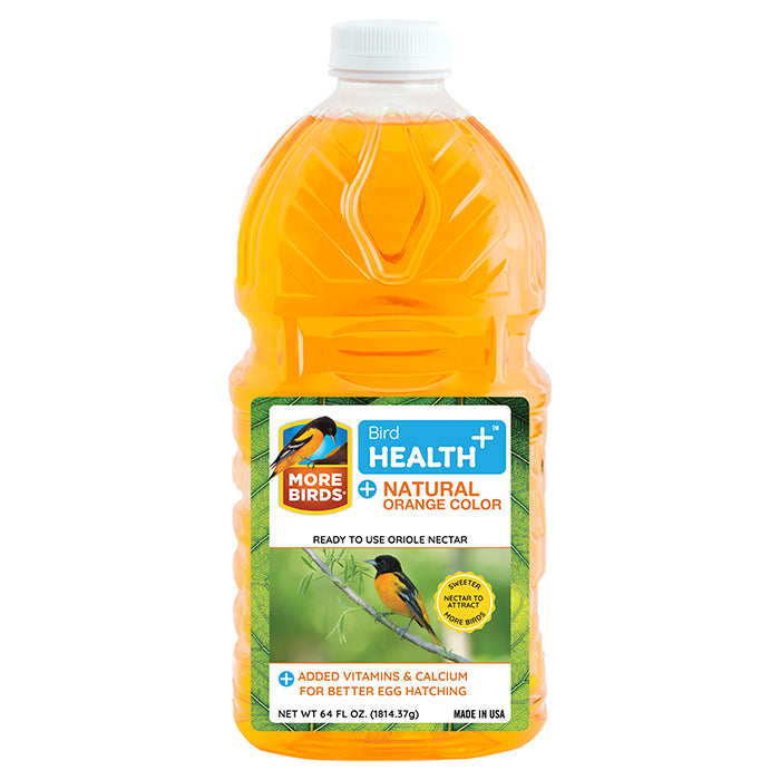 Premium Bird Health Plus Orange Nectar Ready-to-Use (RTU) - 64 oz Bottle for Hummingbirds & Orioles - Perfect for Outdoor Feeders & Garden Birdwatching