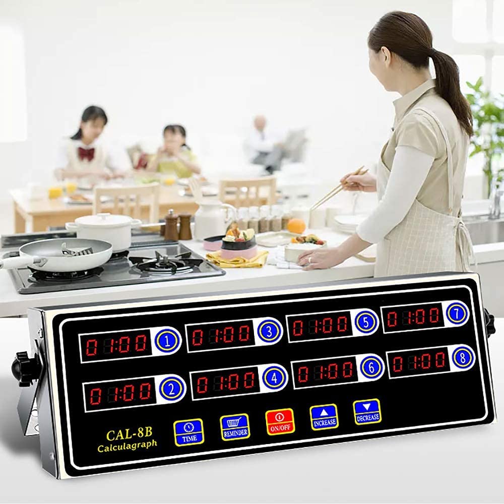8 Channel Digital Kitchen Timer with Loud Alarm - Stainless Steel Cooking Timer for Baking, Grilling, Frying & Meal Prep - Perfect for Burgers, Pizza, Eggs & More