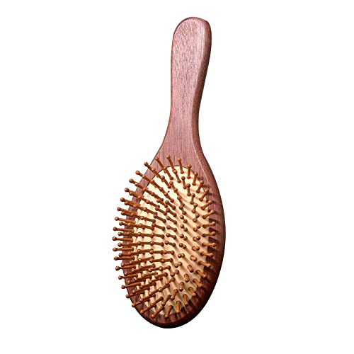 Premium Sandalwood Wooden Air Cushion Massage Comb - Handmade Anti-Static Hair Brush with Bamboo Teeth for Women & Men | Perfect for Scalp Massage, Detangling, and Daily Hair Care at Home or Salon