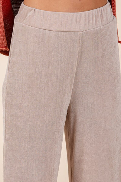 Mittoshop Women's Stretchy Elastic Waist Pants with Side Pockets - Comfortable Lounge Pants for Yoga, Travel & Casual Wear