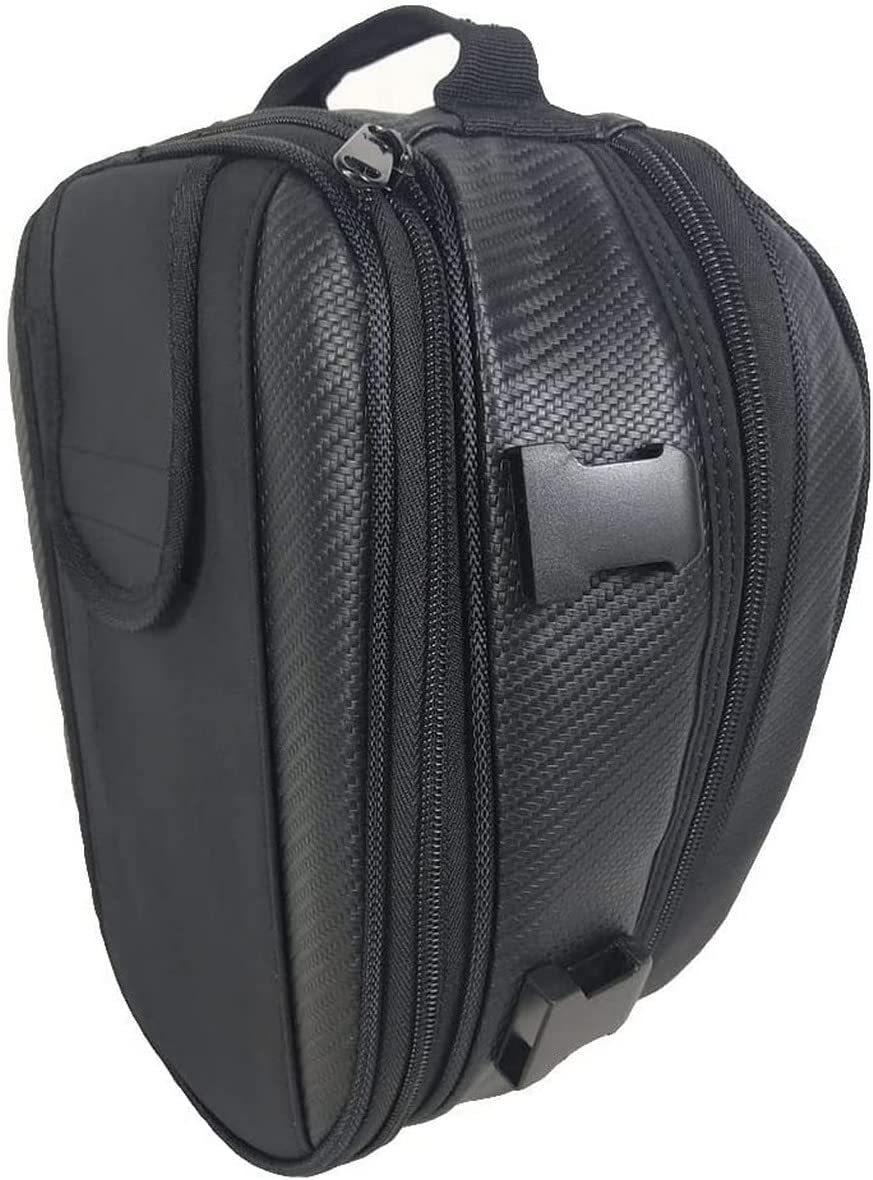 Waterproof Motorcycle Seat Bag - 7.5-10L Oxford Tail Storage Bag for Motorbikes | Compatible with Moto Guzzi V7 III Carbon Dark | Durable Half Helmet Carrier (Black) - Perfect for Commuting, Road Trips & Adventure Riding