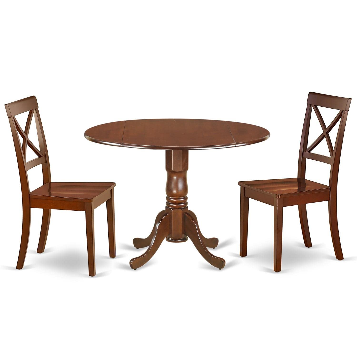 East West Furniture DLBO3-MAH-W 3-Piece Modern Mahogany Dining Set - 42
