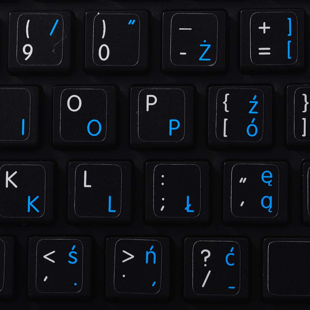 MAC Polish - English Non-Transparent Keyboard Decals for Desktop, Laptop & Notebook (Black/White Background) | Durable Stickers for Typing & Computer Use