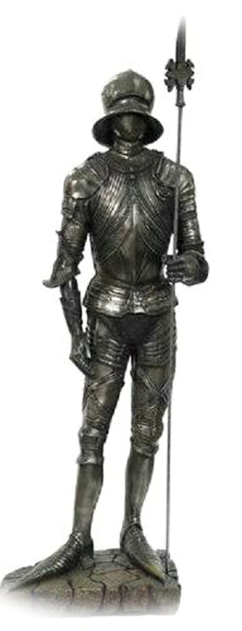 Large Medieval Pikeman Armored Guard Statue - 23