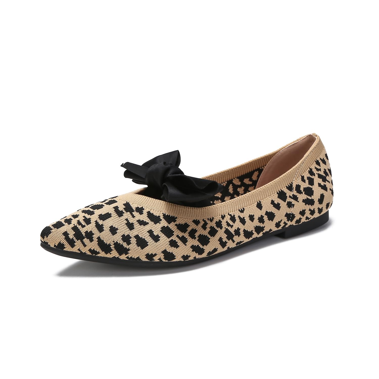 Women's Breathable Mesh Ballet Flats - Comfortable Knit Slip-On Shoes with Bow Detail | Perfect for Work, Travel & Casual Wear