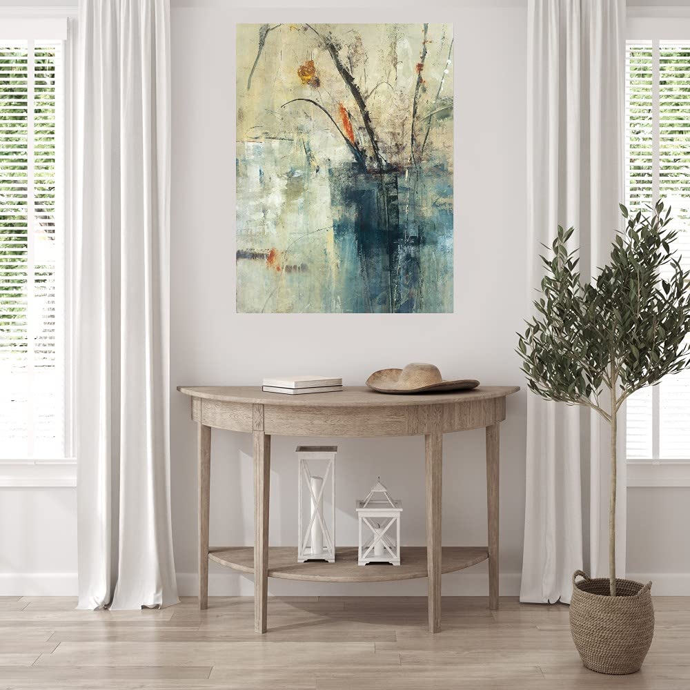 Jodi Maas Aqua Canvas Wall Art - 24x32 Inch Ready to Hang Fine Art Painting for Living Room, Bedroom, Office Decor - Modern Home & Commercial Interior Design