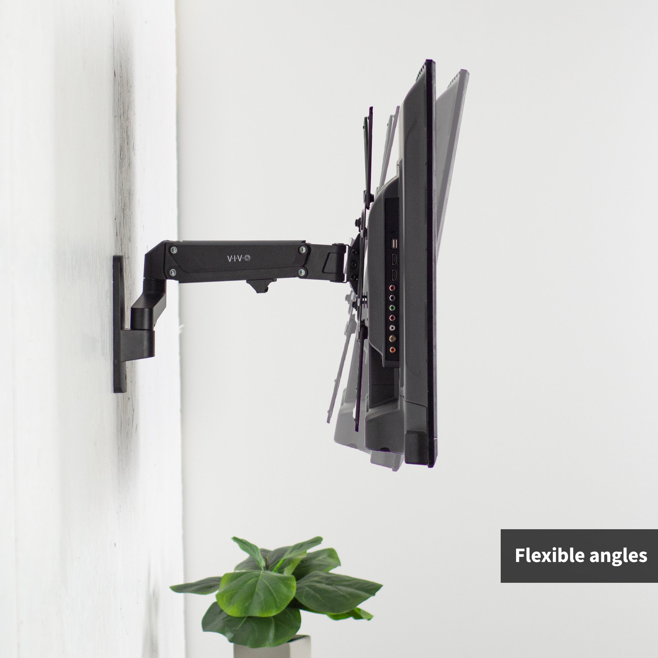 Heavy Duty Aluminum TV Wall Mount Bracket for 23 to 55 Inch Flat Screen TVs - Universal VESA Compatible for Living Room, Bedroom, Office (Black)