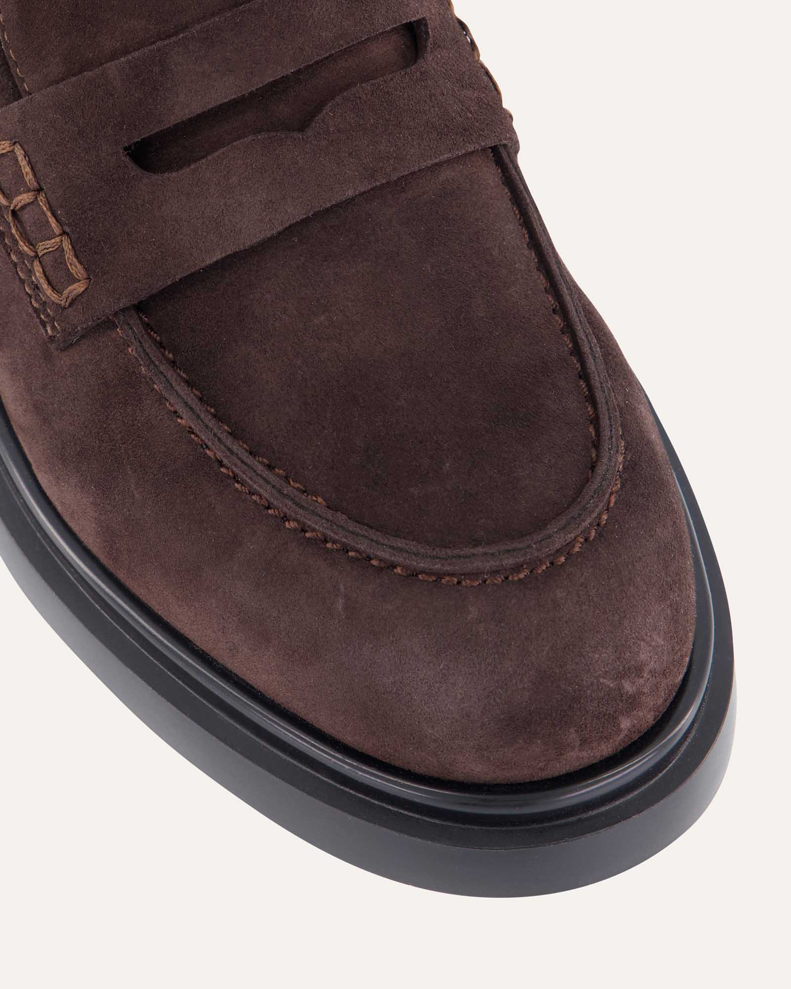 JARVIS Men's Loafers - Bitter Chocolate Suede Slip-On Shoes for Casual & Business Wear