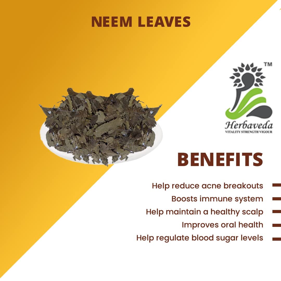 Herbaveda Pure Neem Powder 1kg (2.2 lb) | 100% Natural Neem Leaves Powder for Healthy Skin & Hair Care | Organic Ayurvedic Remedy for Acne, Dandruff & Scalp Health | Perfect for DIY Face Masks, Hair Treatments & Natural Skincare