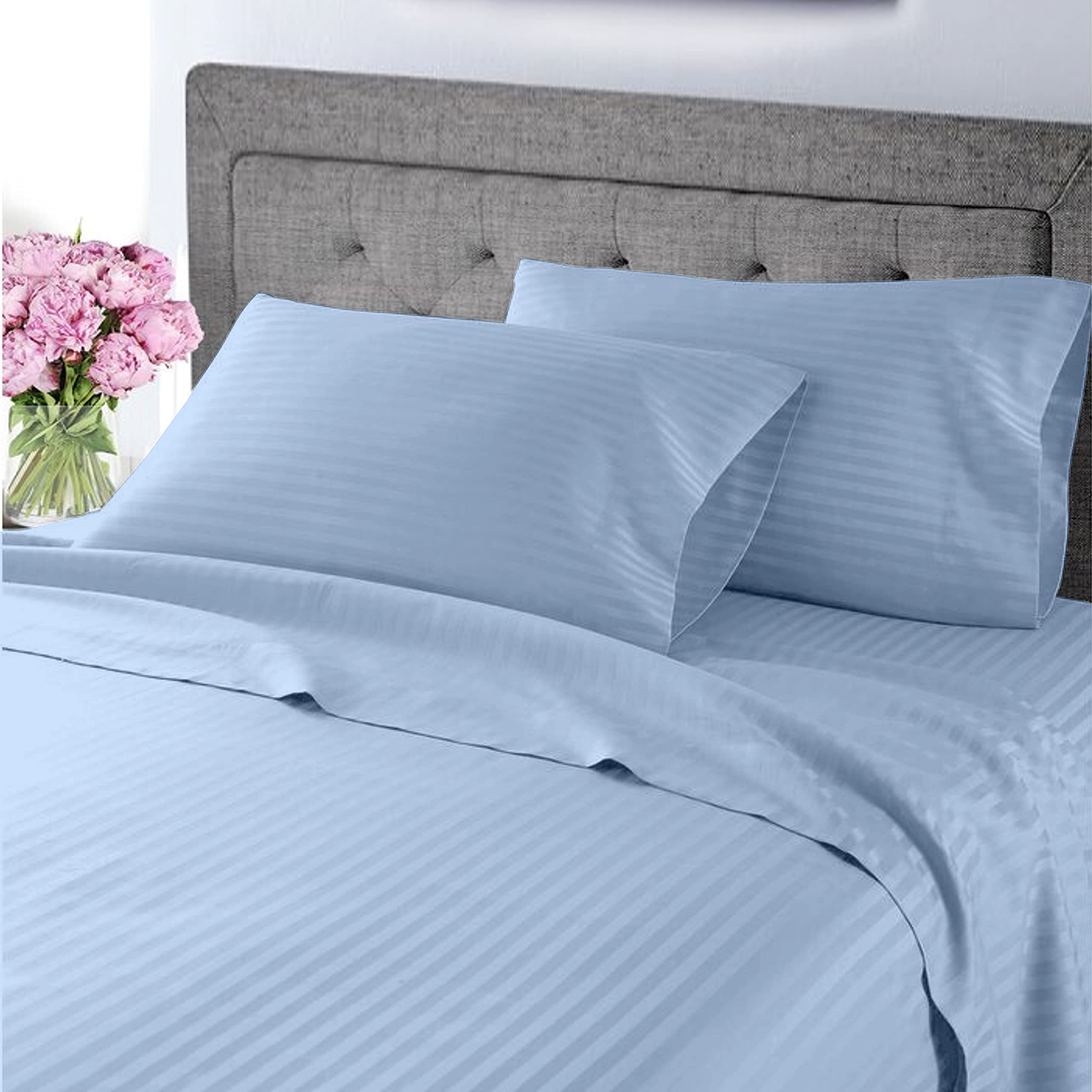 Premium 100% Giza Egyptian Cotton XL Sheet Set - Ultra Soft & Breathable Sateen Weave Bedding with 16