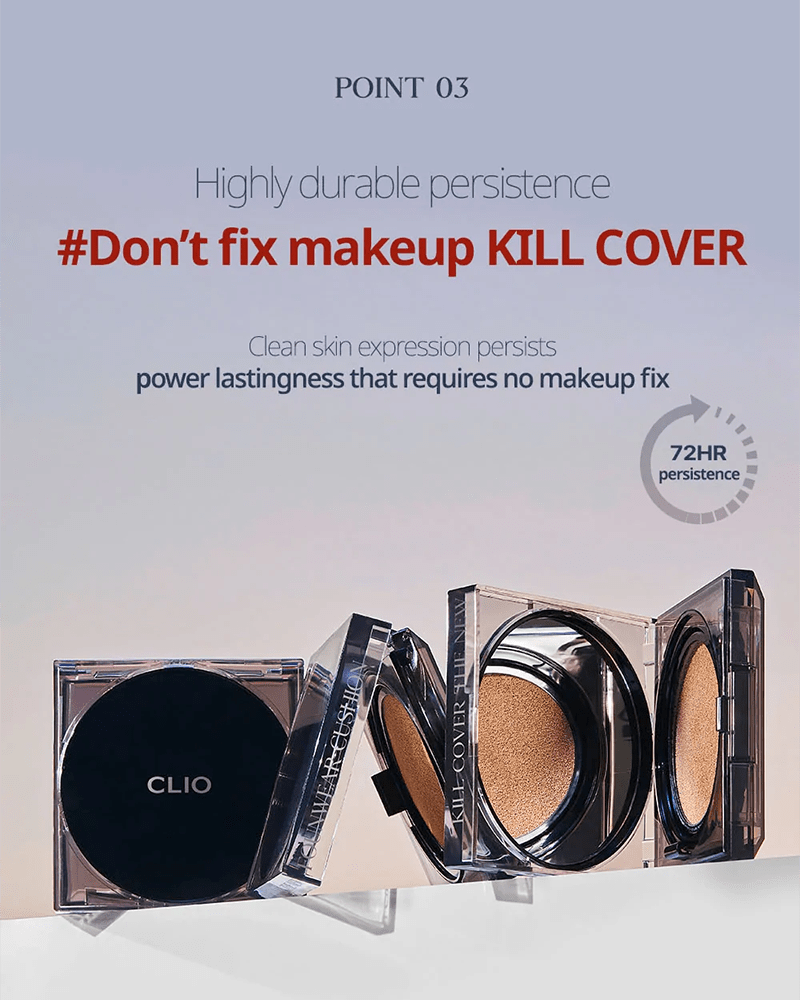 CLIO Kill Cover The New Founwear Cushion & Refill - Long Lasting Matte Finish Foundation Cushion for Flawless Coverage | Perfect for Daily Makeup & Touch-Ups On The Go