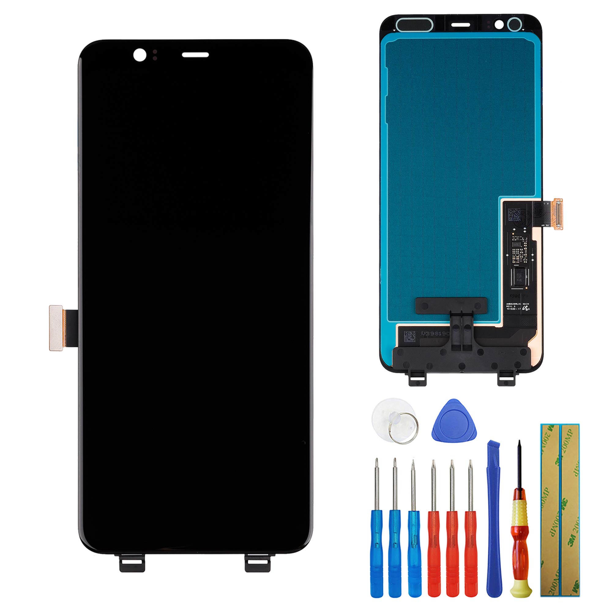 Google Pixel 4 XL OLED Touch Screen Assembly - 6.3 Inch Digitizer Display Replacement with Tools Kit | Perfect for DIY Phone Repair & Screen Replacement at Home