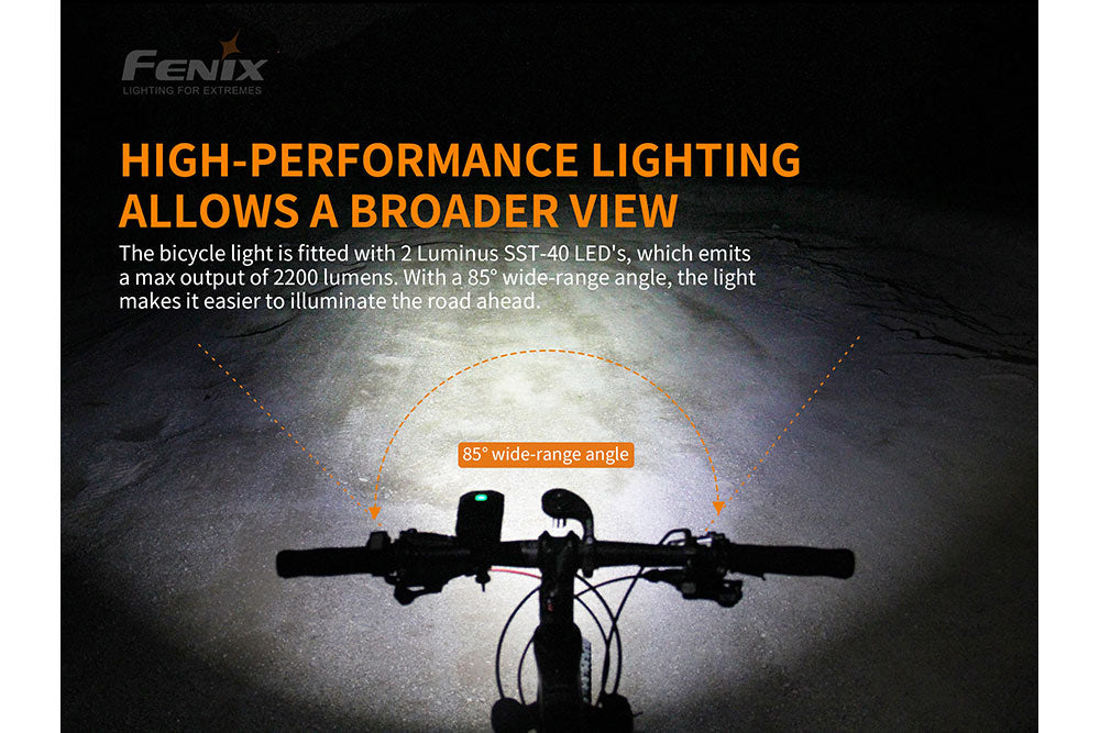 Fenix BC30 V2 1800 Lumen Rechargeable LED Bike Light - High Brightness Bicycle Headlight for Night Riding, Commuting & Mountain Biking