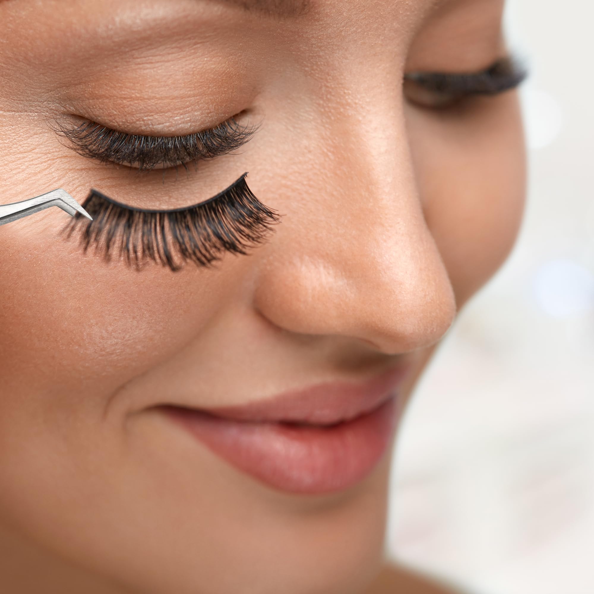 Professional Curved Eyelash Extension Tweezers - Precision Mink Lash Applicator for Volume, Isolation & Cluster Fanning - Durable False Eyelash Tool with Fiber Tip - Perfect for Salon, DIY Lash Extensions & Beauty Professionals