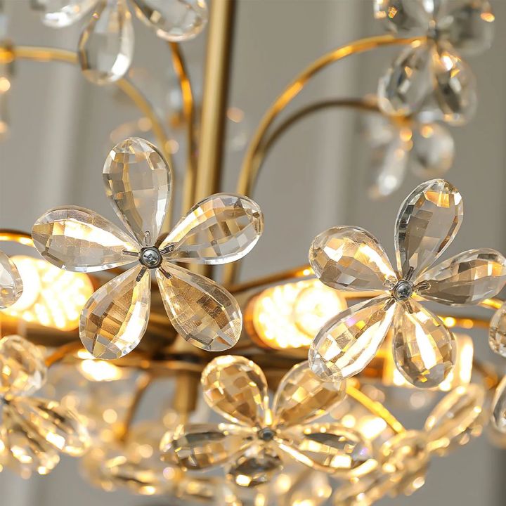 Brielle Modern Chandelier - Elegant Crystal Ceiling Light Fixture for Dining Room, Living Room & Bedroom | Perfect for Home Decor, Wedding & Interior Design