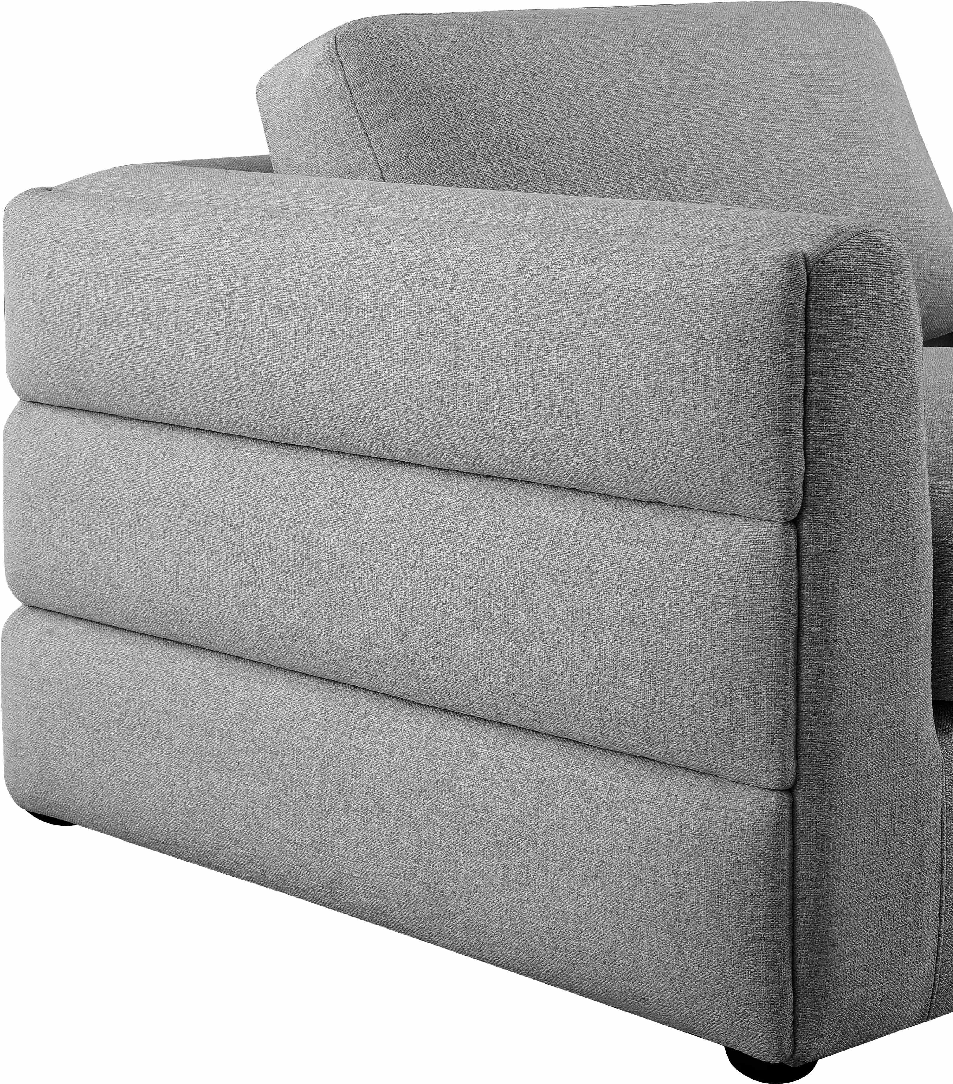 Beckham Durable Linen Textured Fabric Modular Sectional Sofa - Modern Living Room Furniture for Home Theater, Family Gatherings & Cozy Relaxation