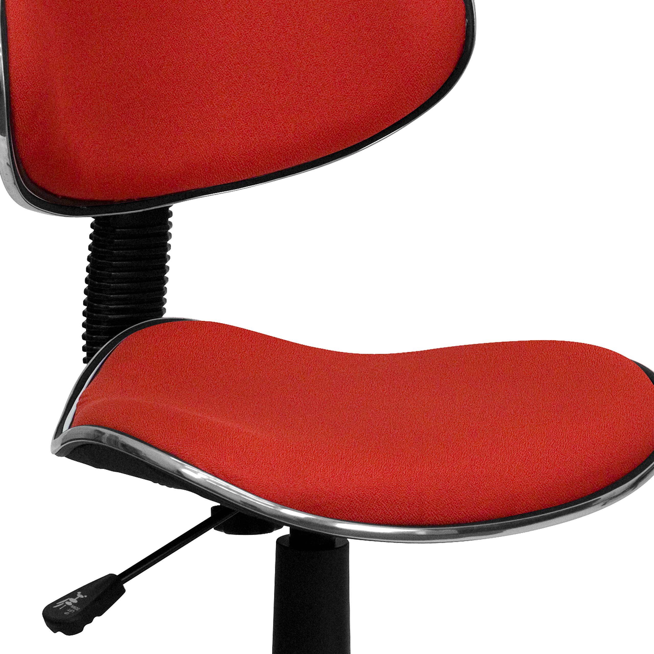 Ergonomic Red Fabric Swivel Office Chair - Adjustable Height & Lumbar Support for Home & Workspace Comfort