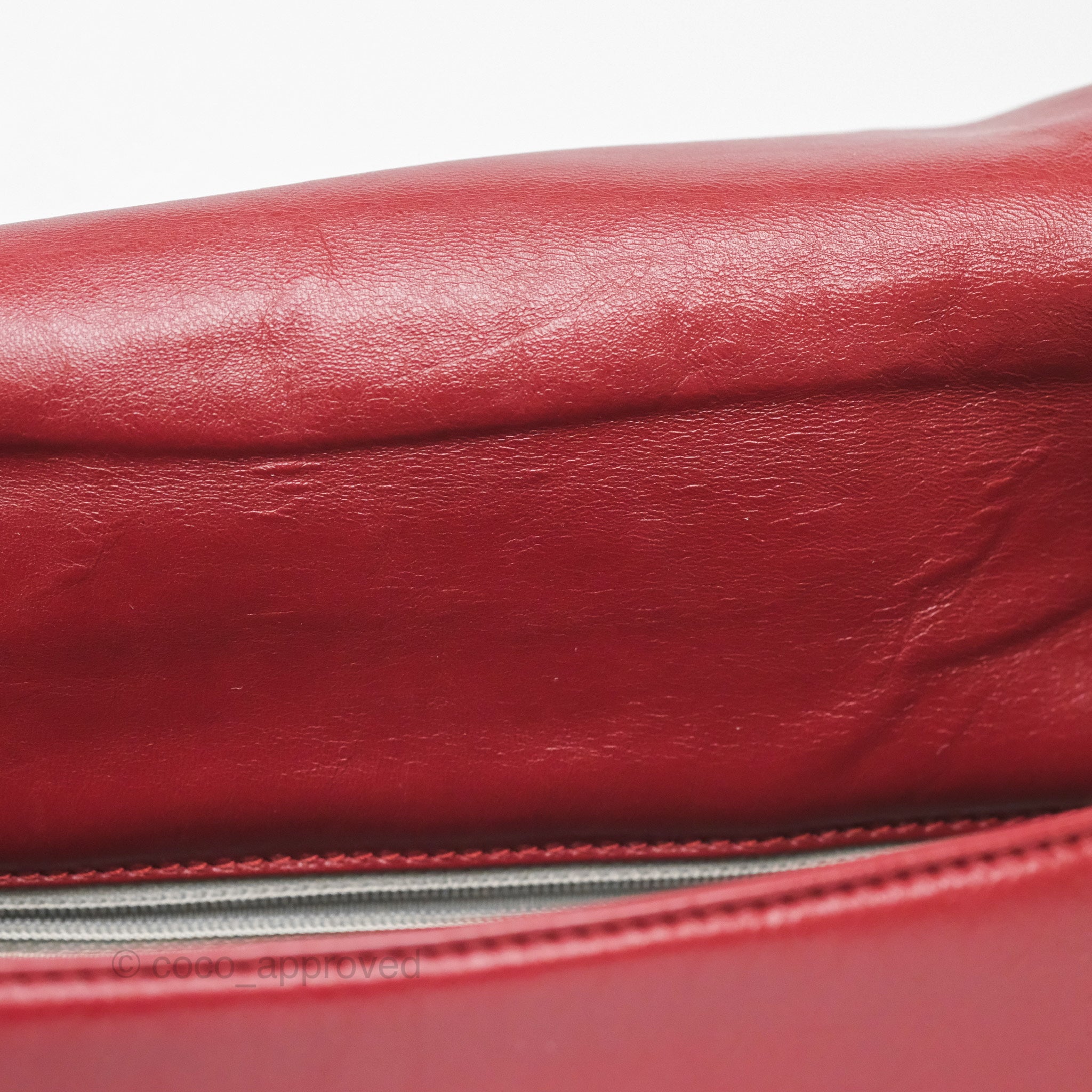 Chanel CC Flap Shoulder Bag in Dark Red Crumpled Leather with Silver Hardware - Luxury Crossbody Bag for Women, Perfect for Date Night & Evening Events