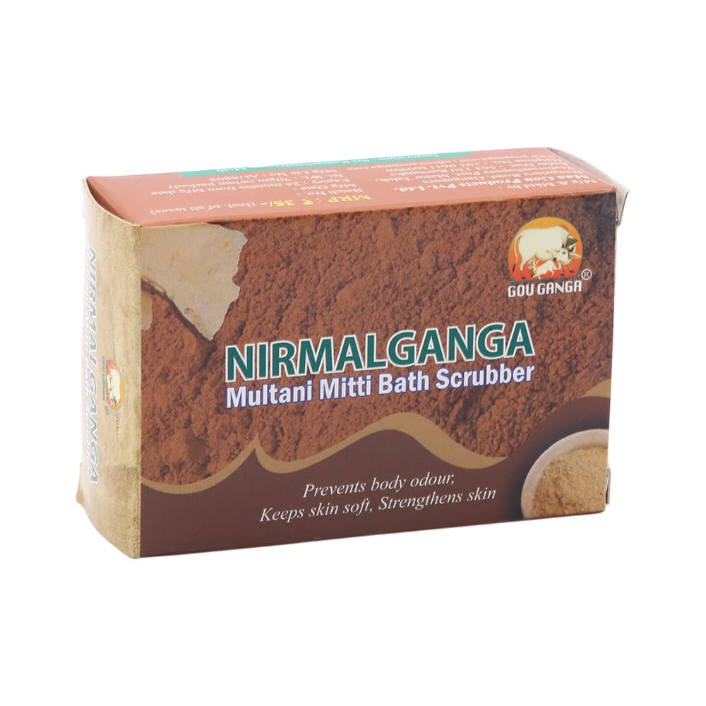 Gou Ganga Natural & Herbal Nirmal Ganga Soap - Pack of 4 Handmade Ayurvedic Bath Bars for Anti-Aging & Smooth Skin | Organic Skincare for Daily Cleansing & Relaxation