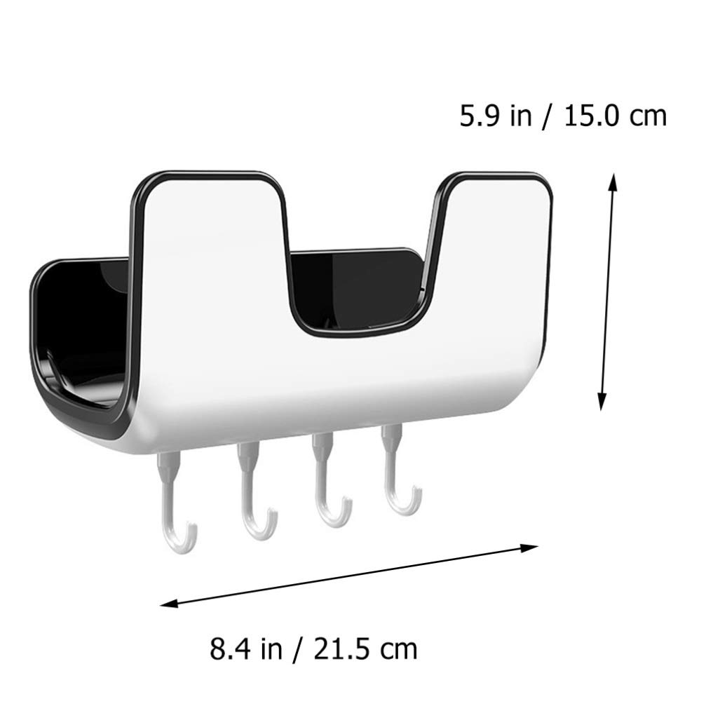 Wall Mounted Pot Lid Holder with 4 Hooks - Kitchen Organizer for Pans, Utensils & Cutting Boards | Space-Saving Storage for Small Kitchens & RVs