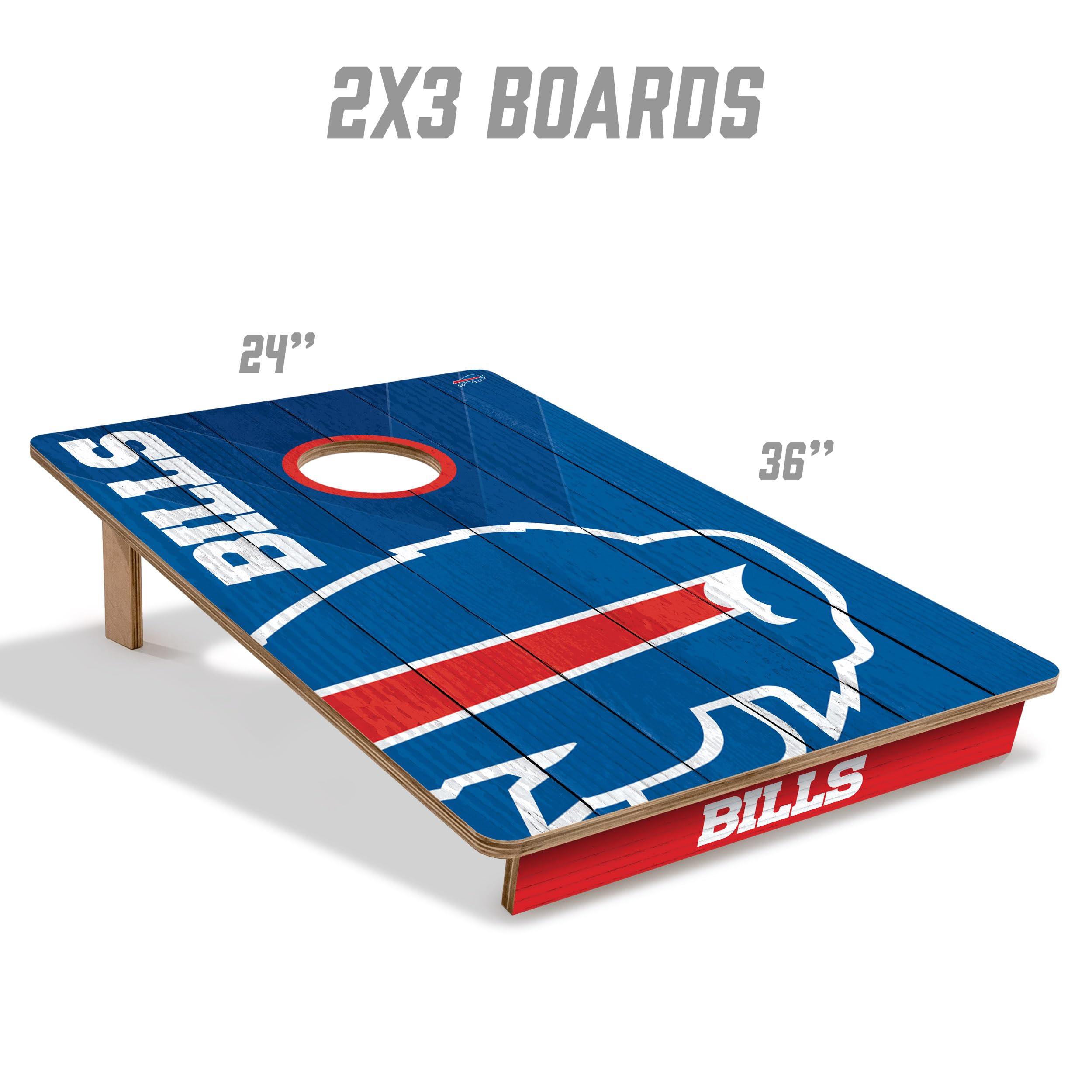 YouTheFan NFL 2’ x 3’ Wood Cornhole Game Set with Official Team Logo Bags - Perfect for Tailgating, Backyard Parties, and Outdoor Game Nights
