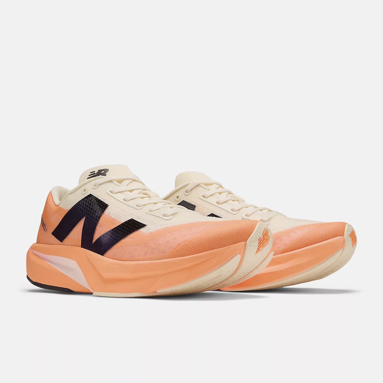 New Balance Men's FuelCell Rebel v4 Running Shoes - Hot Mango/Angora/Black | Lightweight Cushioned Sneakers for Road Running, Training & Gym Workouts