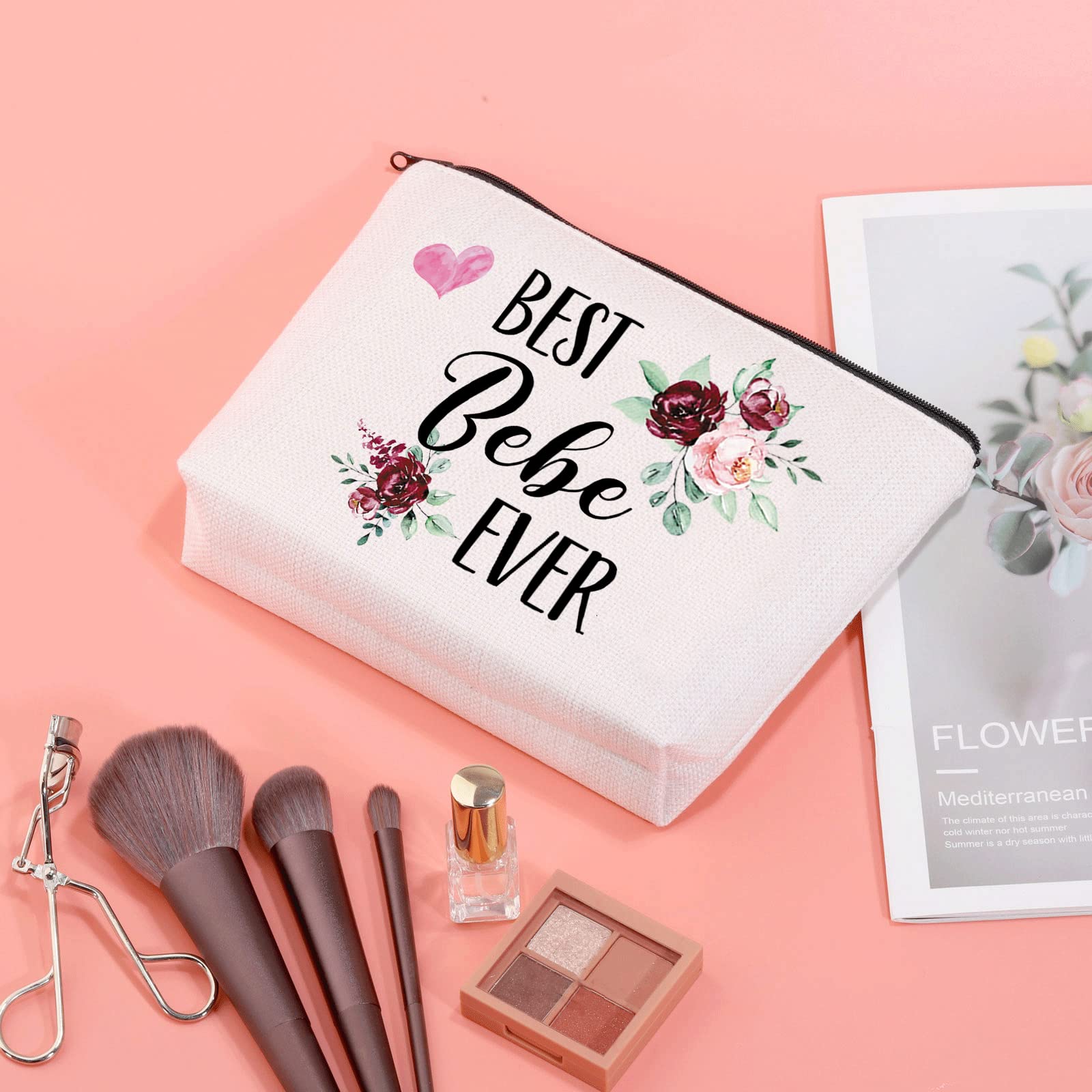 Best Bebe Ever Makeup Bag - Cute Cosmetic Pouch for Women, Perfect Mother's Day Gift for Mom, Grandma & Grandmother - Great for Travel, Bridal Shower & Everyday Use