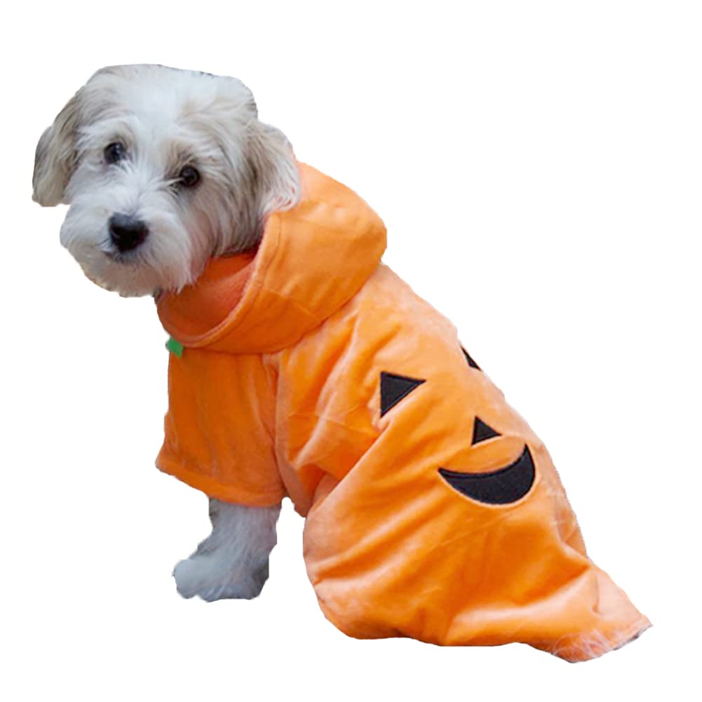 NACOCO Pumpkin Pet Costume - Halloween Fleece Hoodie & Coat for Small to Medium Dogs and Cats | Perfect for Halloween Parties, Pet Photo Shoots, and Cold Weather Outings