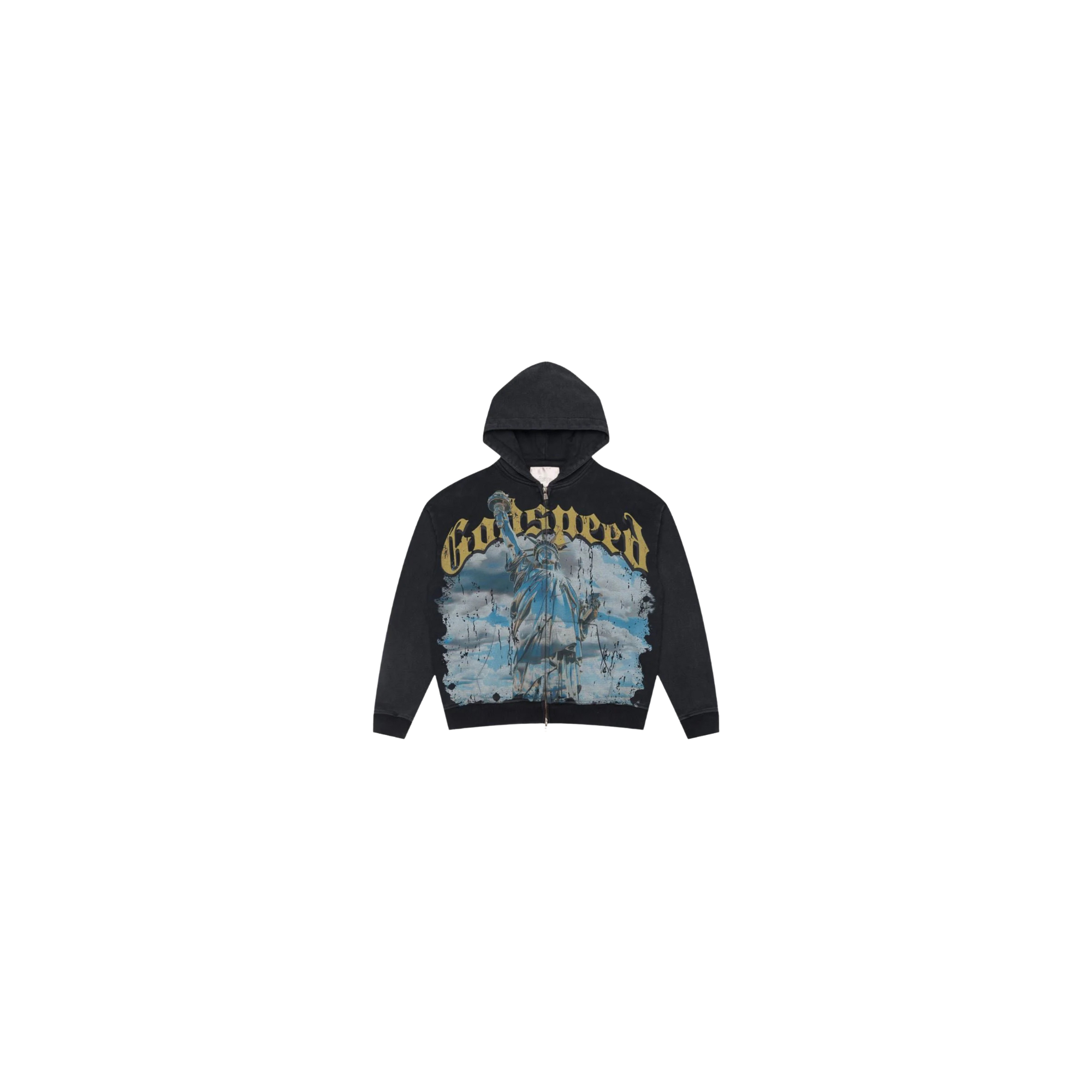 Chrome Liberty Zip Hoodie - Black Wash | Stylish & Comfortable Men's Zip-Up Hooded Sweatshirt for Casual Wear, Gym & Outdoor Activities