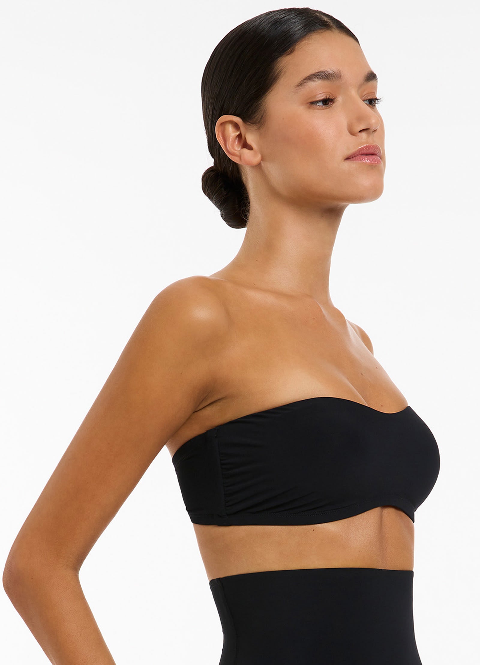 Jetset Minimal Bandeau Bikini Top - Black | Seamless Swimwear for Women | Perfect for Beach Vacations & Pool Parties