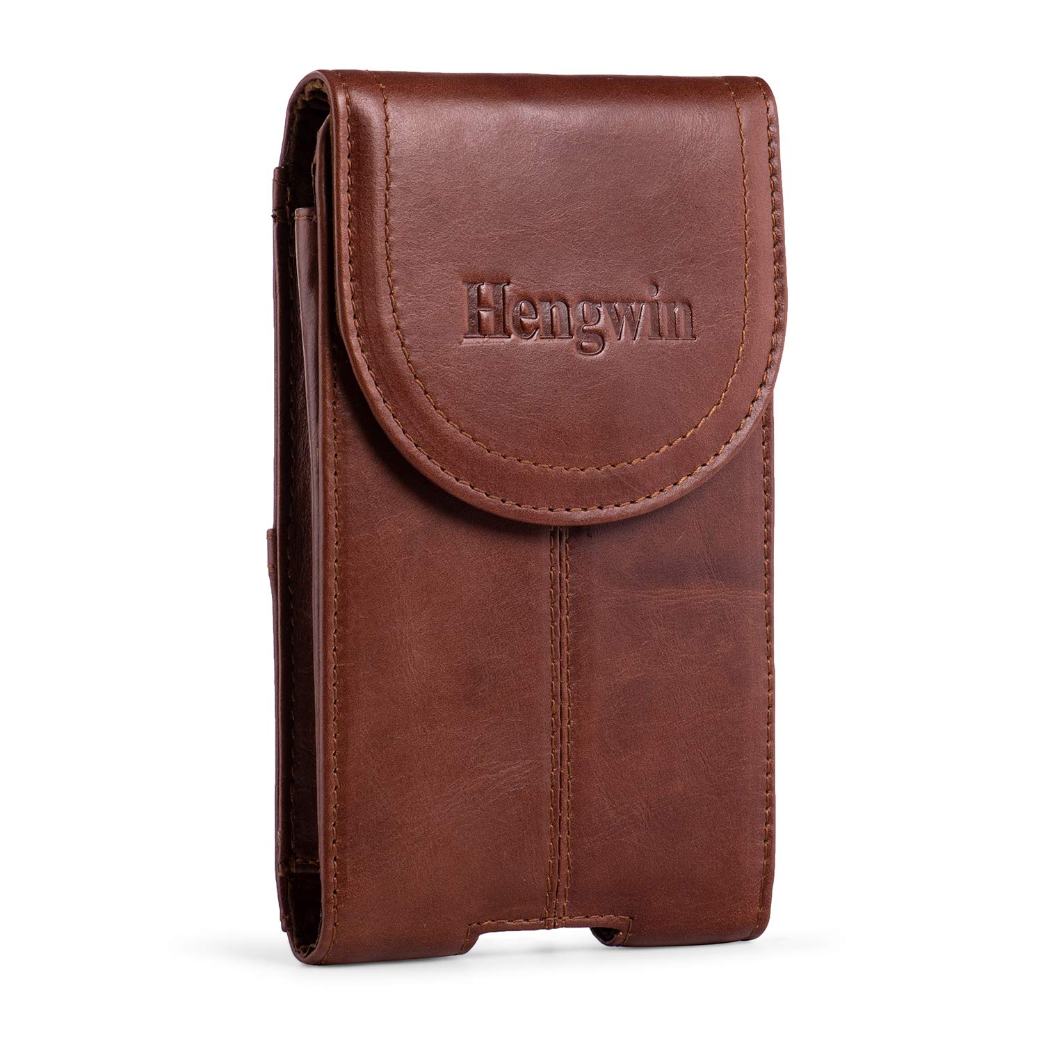 Genuine Leather Phone Belt Holster for Samsung Galaxy S25/S24/S23/S22/S21/S20 Ultra & S25+ - Waist Pouch with Clip for Men - Hiking, Running & Outdoor Smartphone Carrier with Card Holder