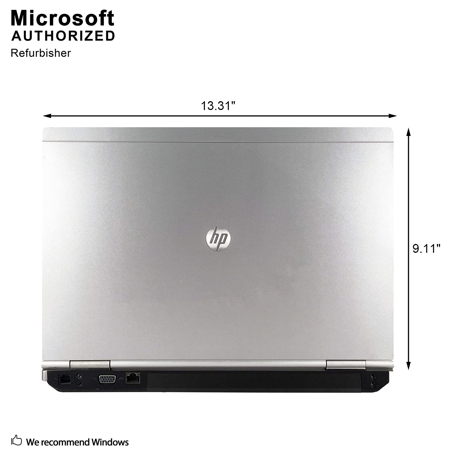 HP EliteBook 8460P 14-inch Laptop - Intel Core i5-2520M 2.5GHz, 8GB RAM, 250GB HDD, Windows 10 Pro (Certified Refurbished) | Business & Office Use, Remote Work, Student Computing