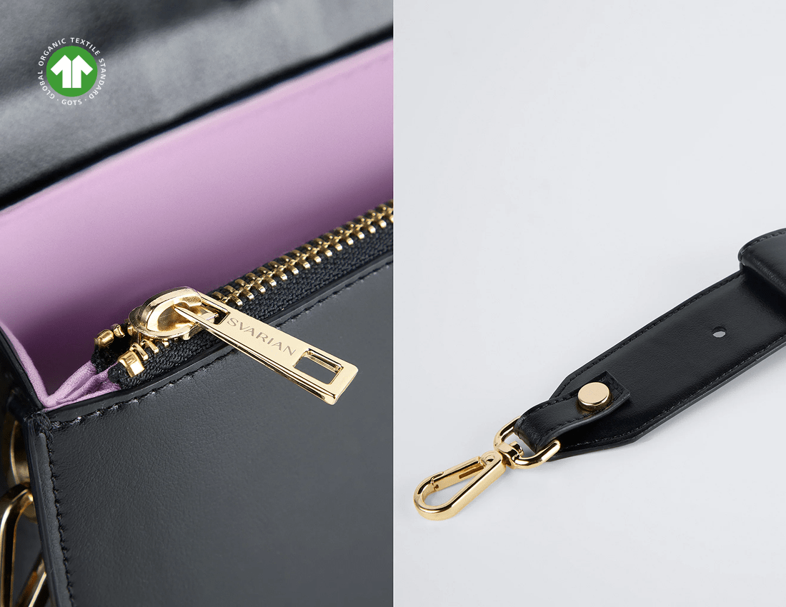 Voyager Vegan Italian Grape Leather Convertible Crossbody Bag for Women | Onyx Black | Ethical Fashion | Perfect for Travel, Work & Everyday Use