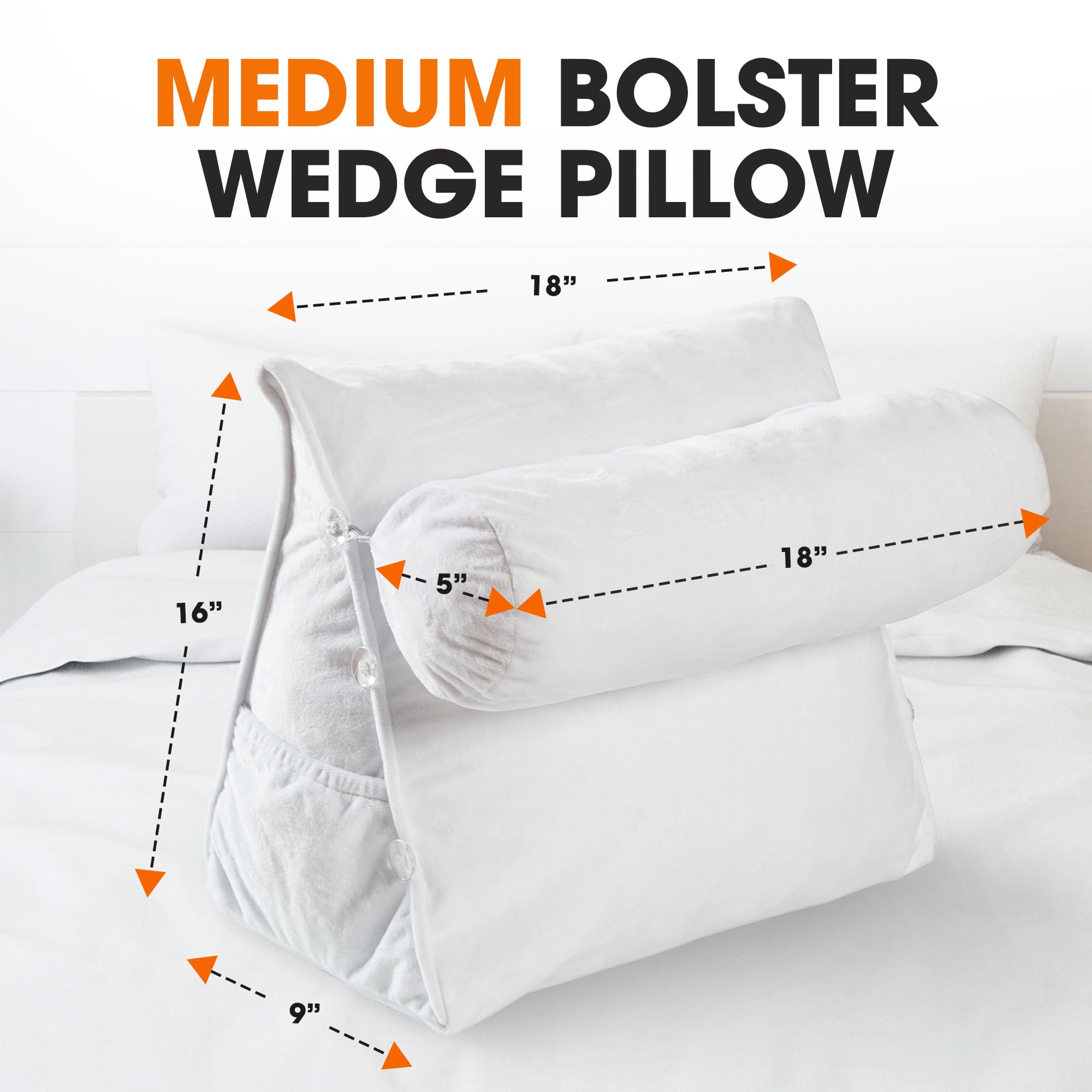 **Cheer Collection Memory Foam Reading Wedge Pillow – Adjustable Back Support Pillow for Couch, Bed & Chair – Comfortable TV & Reading Pillow for Adults & Kids (White) – Perfect for Relaxing, Watching TV & Reading in Bed**