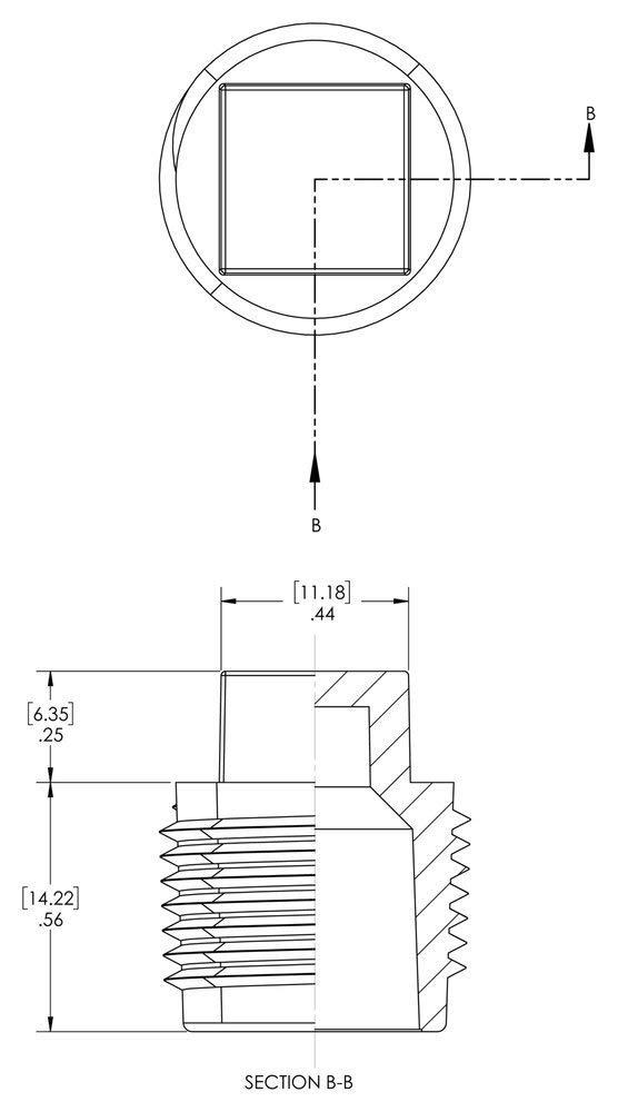 Caplugs P-38 P Series Plastic Threaded Plugs for NPT/NPS Pipe Fittings - 1000 Pack, Red HD-PE, 3/8