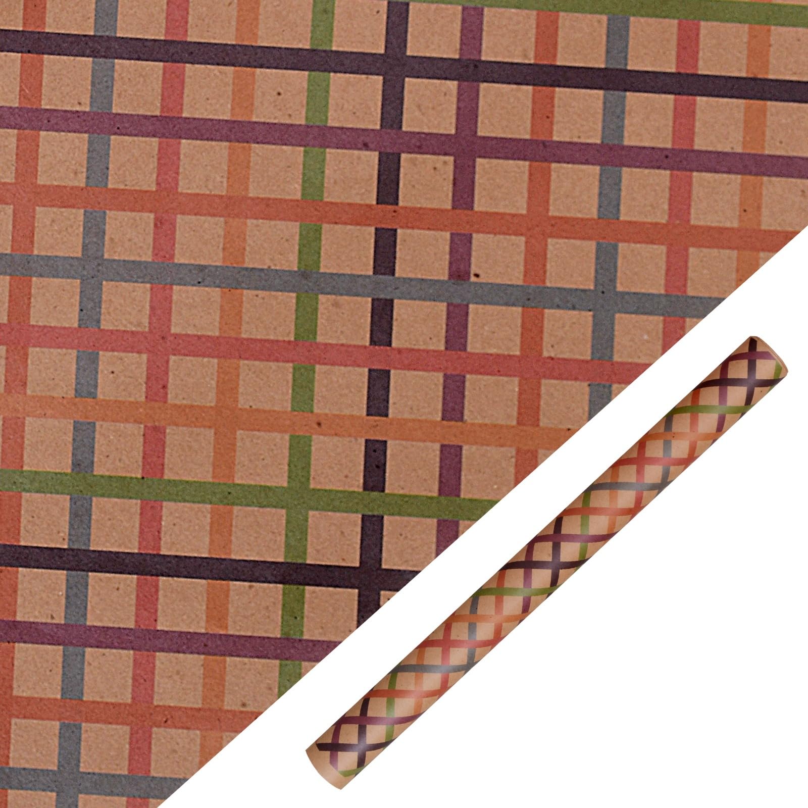 Eco-Friendly Multicolor Brown Gift Wrapping Paper Set of 10 (19.5