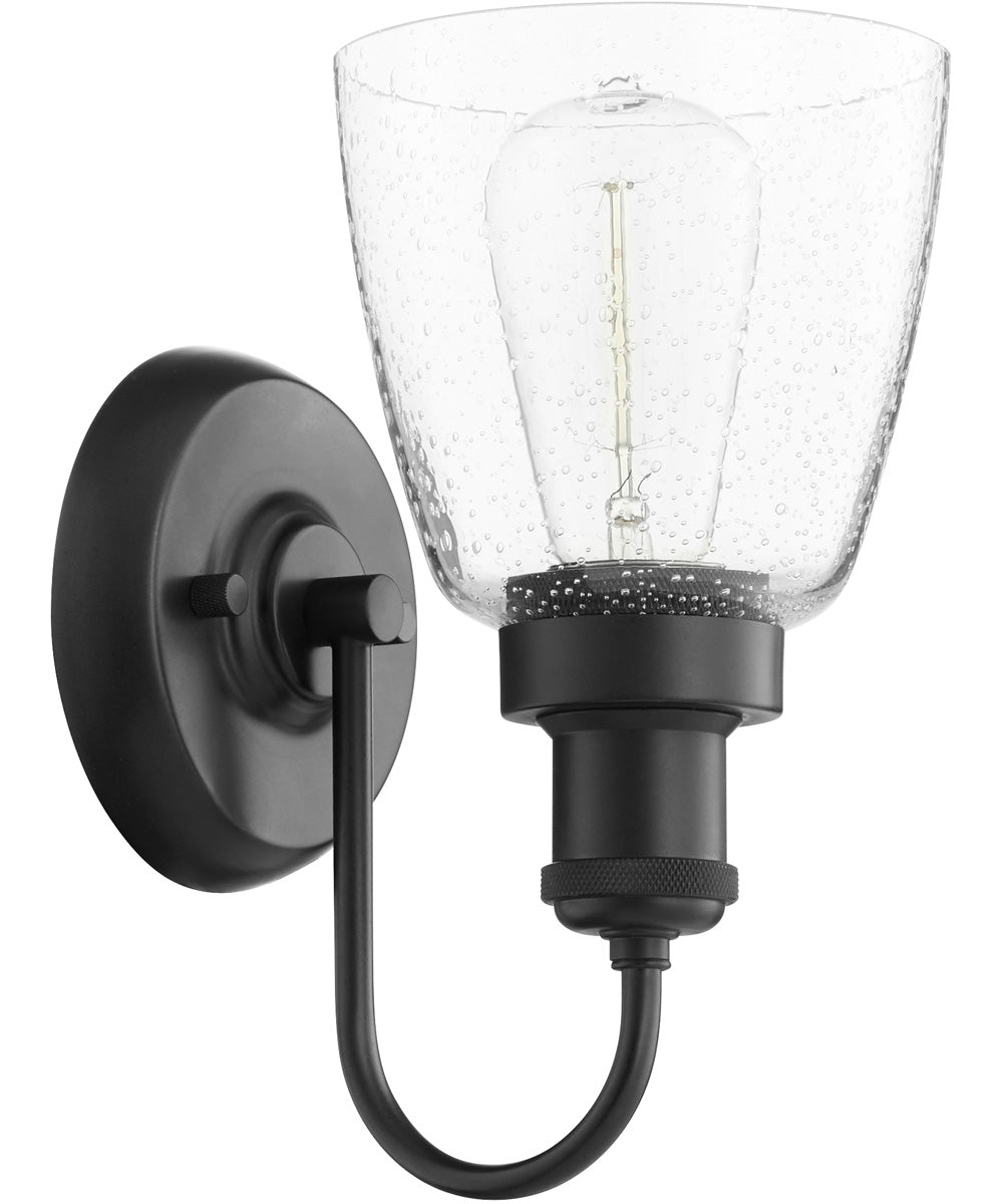 Matte Black Wall Mount Light Fixture - Single Bulb Sconce for Bedroom, Hallway & Outdoor Porch Lighting