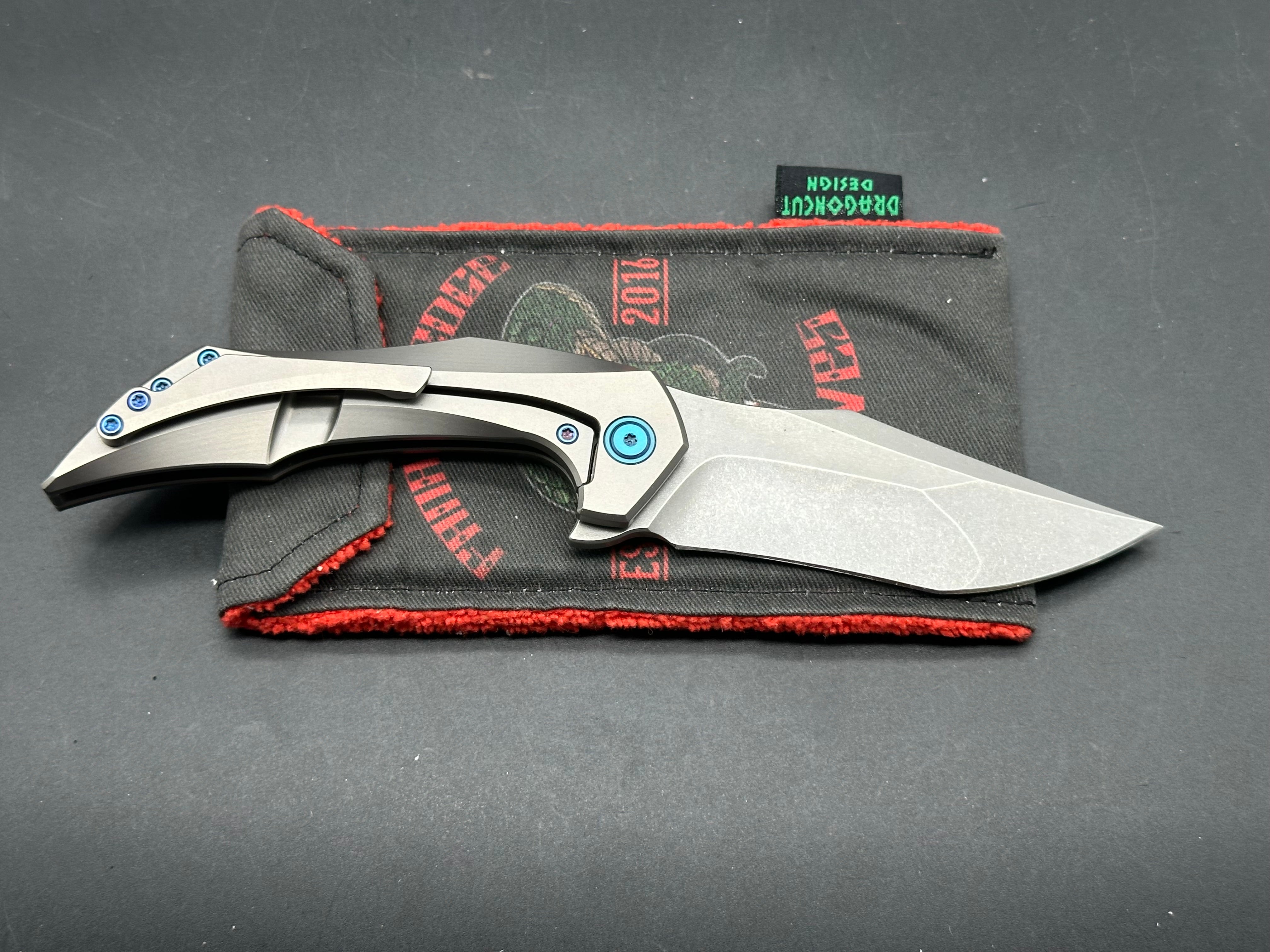 Fanatic Edge Omen V2 Folding Knife - Premium Elmax Steel Blade & Titanium Handle for EDC, Outdoor, Camping, and Survival Use