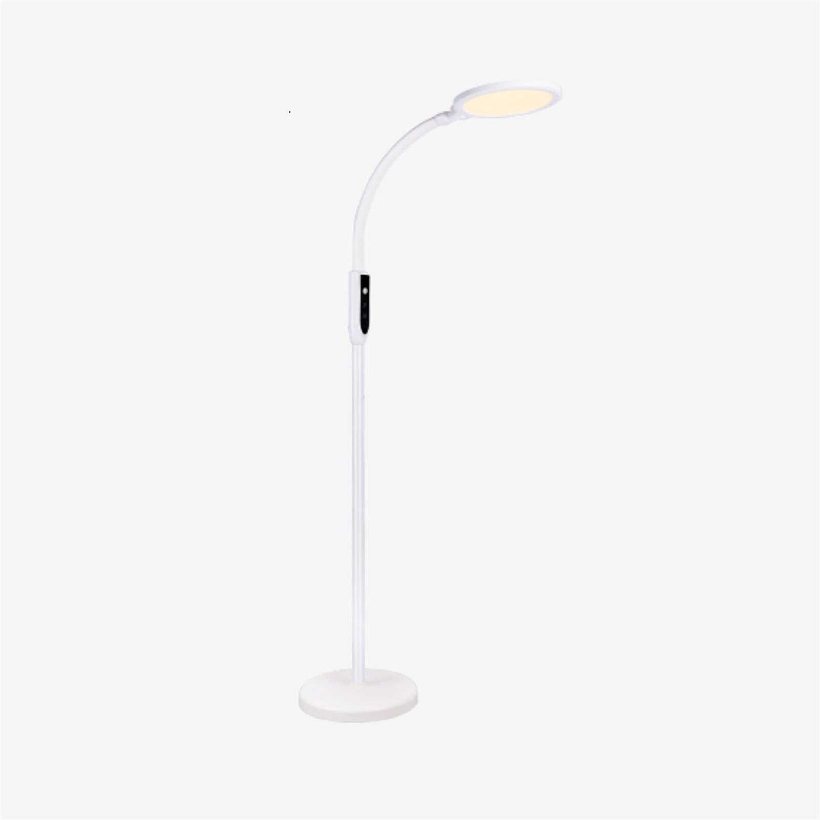 Adjustable Gooseneck Floor Lamp with Dimmable LED - Modern Standing Light for Living Room, Bedroom & Office - Smart Plug Compatible Tall Uplighter (White) - Perfect for Reading, Working & Ambient Lighting