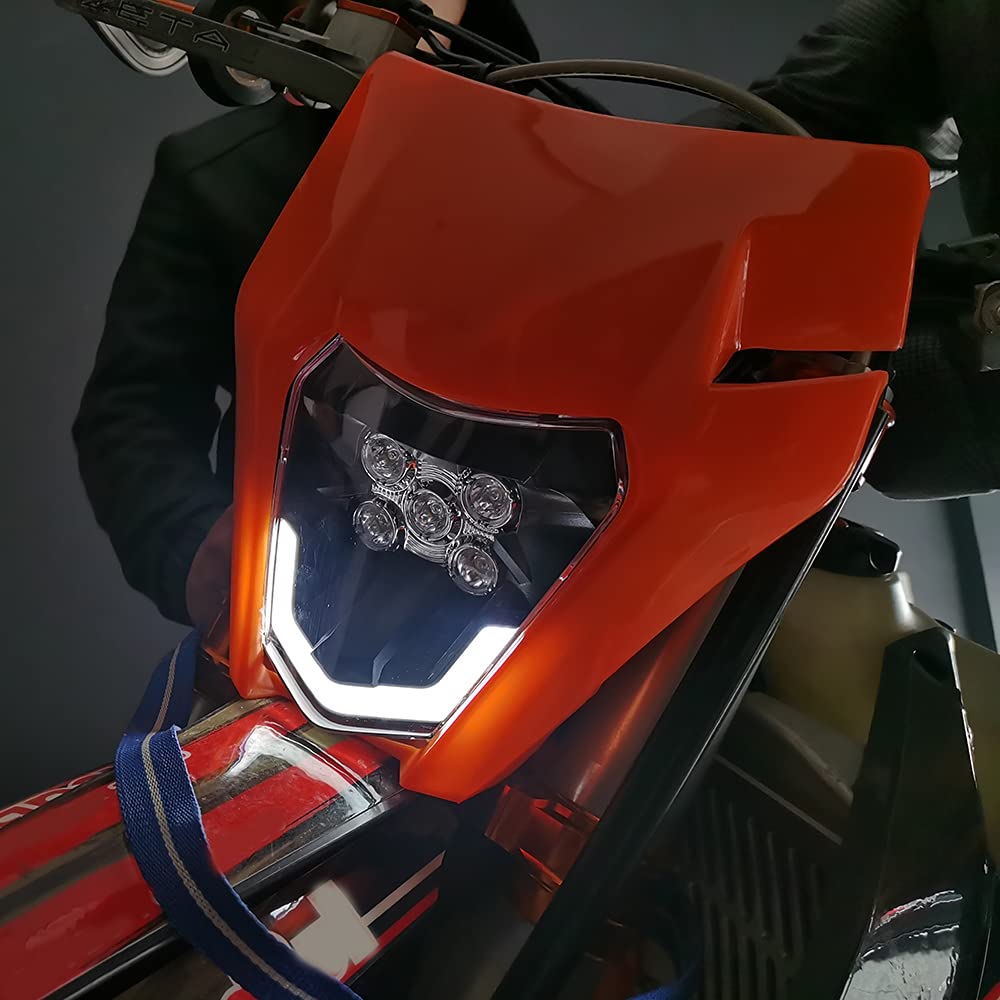 Universal LED Motorcycle Headlight - Waterproof for Dirt Bikes & Street Riding