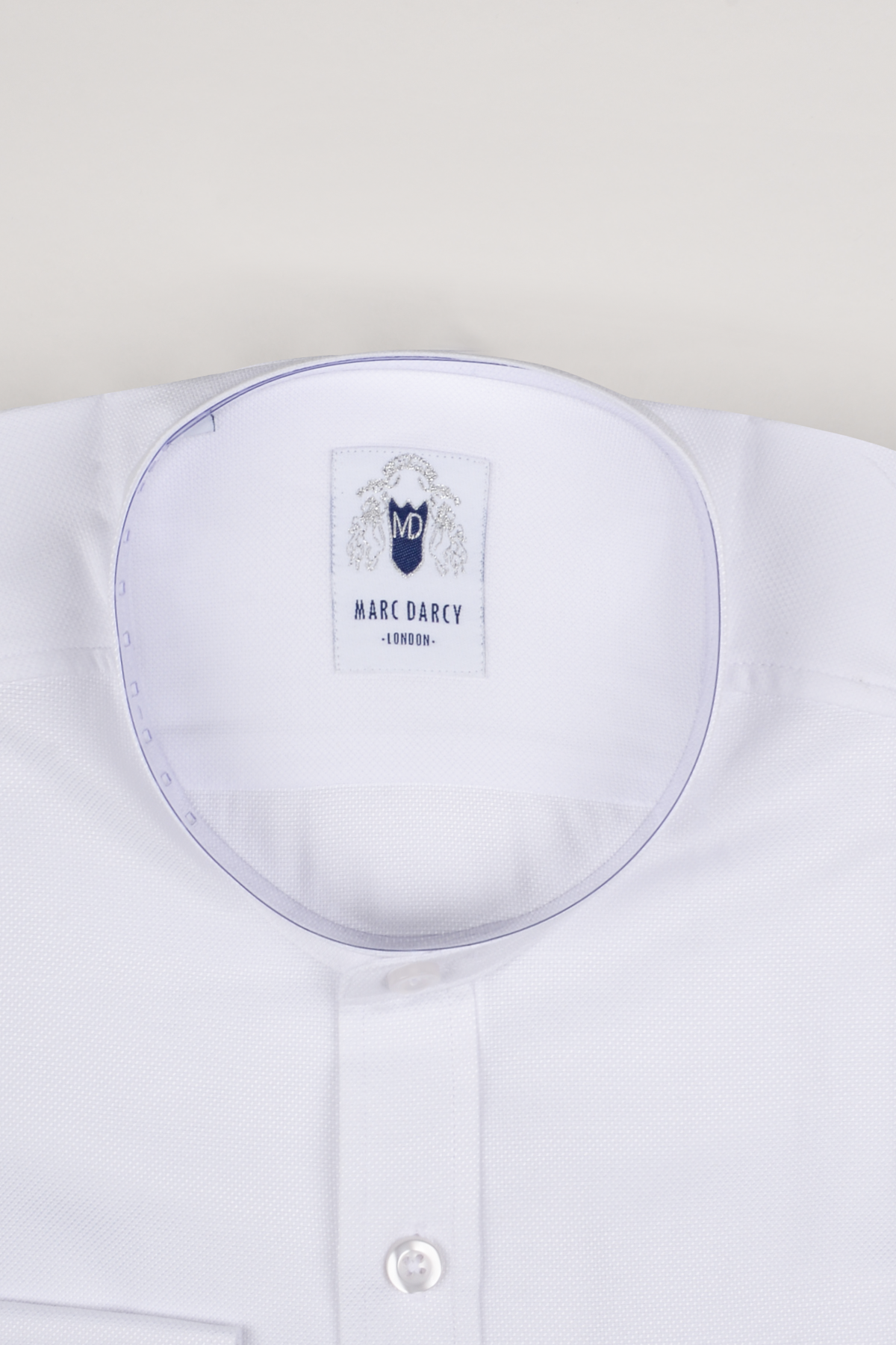 THOMAS Men's White Grandad Collar Shirt - Casual Button Down Shirt for Business, Office & Everyday Wear