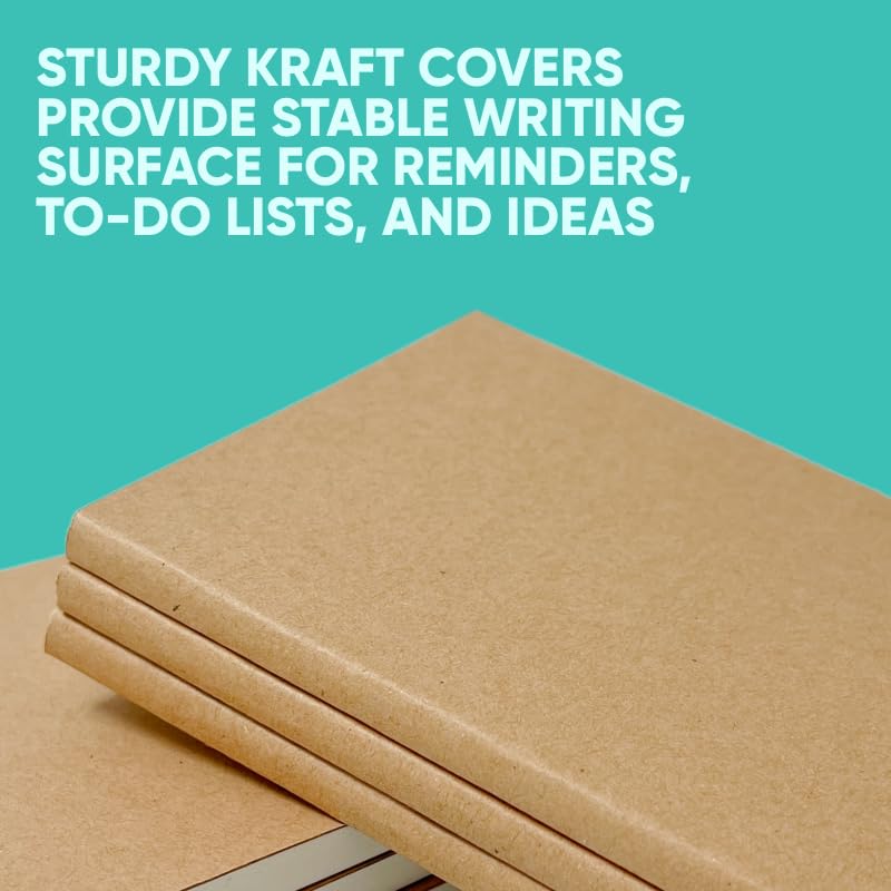 K-Kraft Mini Notepads with Kraft Paper Covers - 36 Pack of 4.5