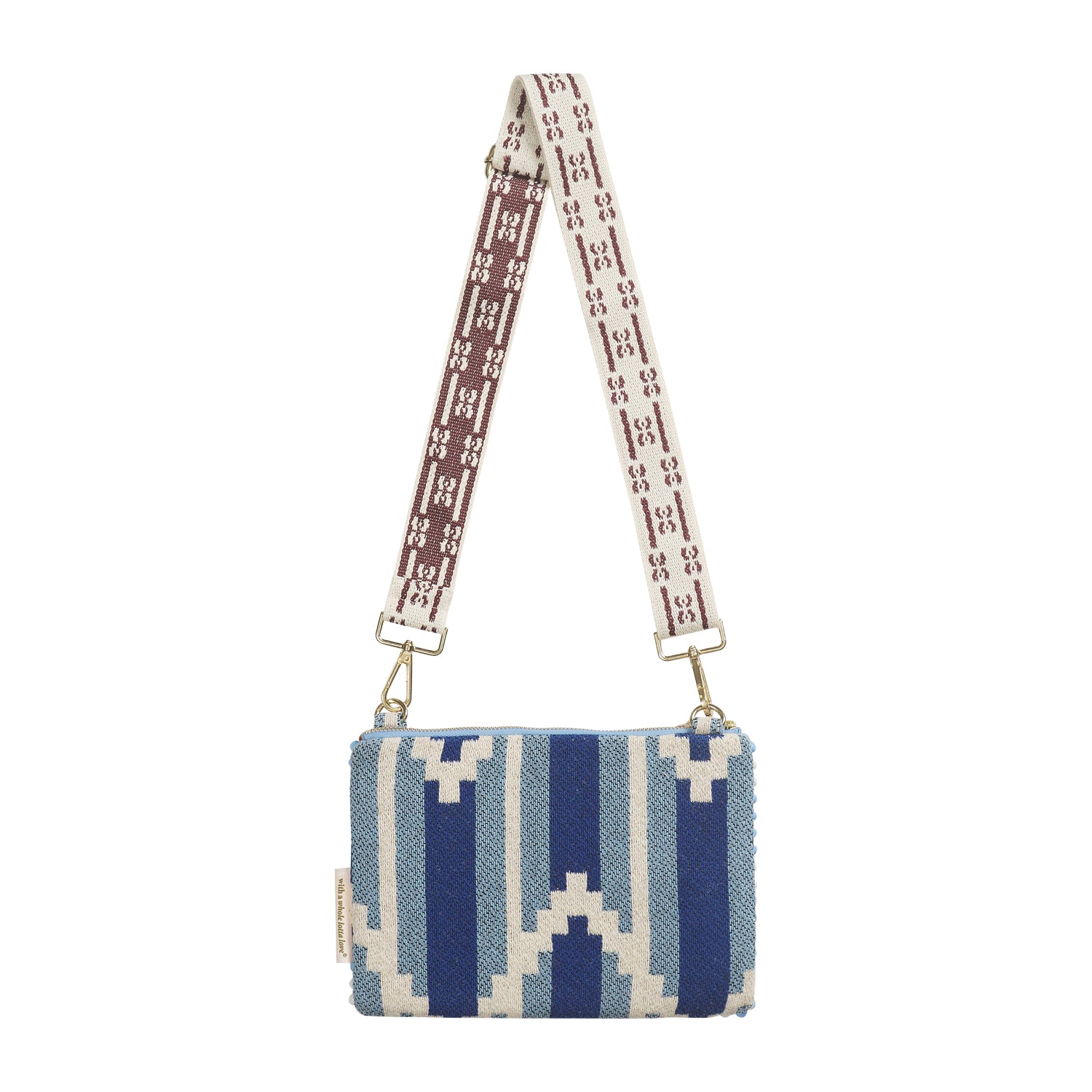Anvi Beaded Clutch Purse - Blue Denim Crossbody Bag for Women | Fashion Evening Clutch for Parties, Weddings & Special Occasions