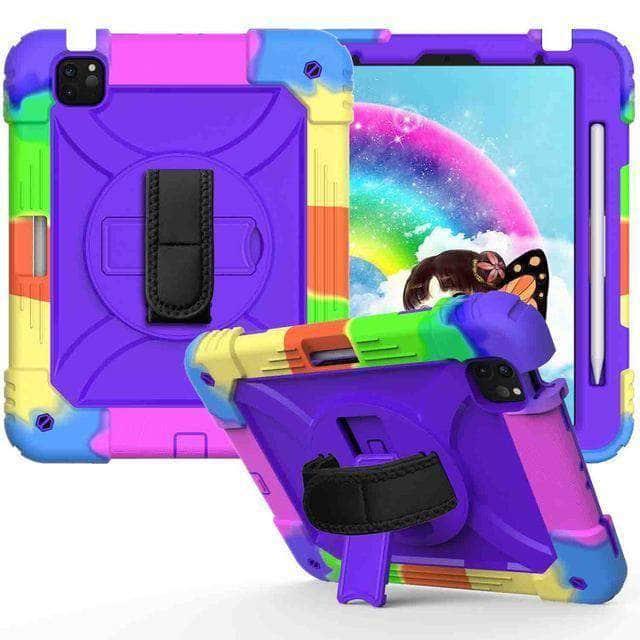 iPad Air 4 Protective Case with Heavy Duty Hybrid Shoulder Strap - Shockproof Cover for Travel, Commuting & Outdoor Activities