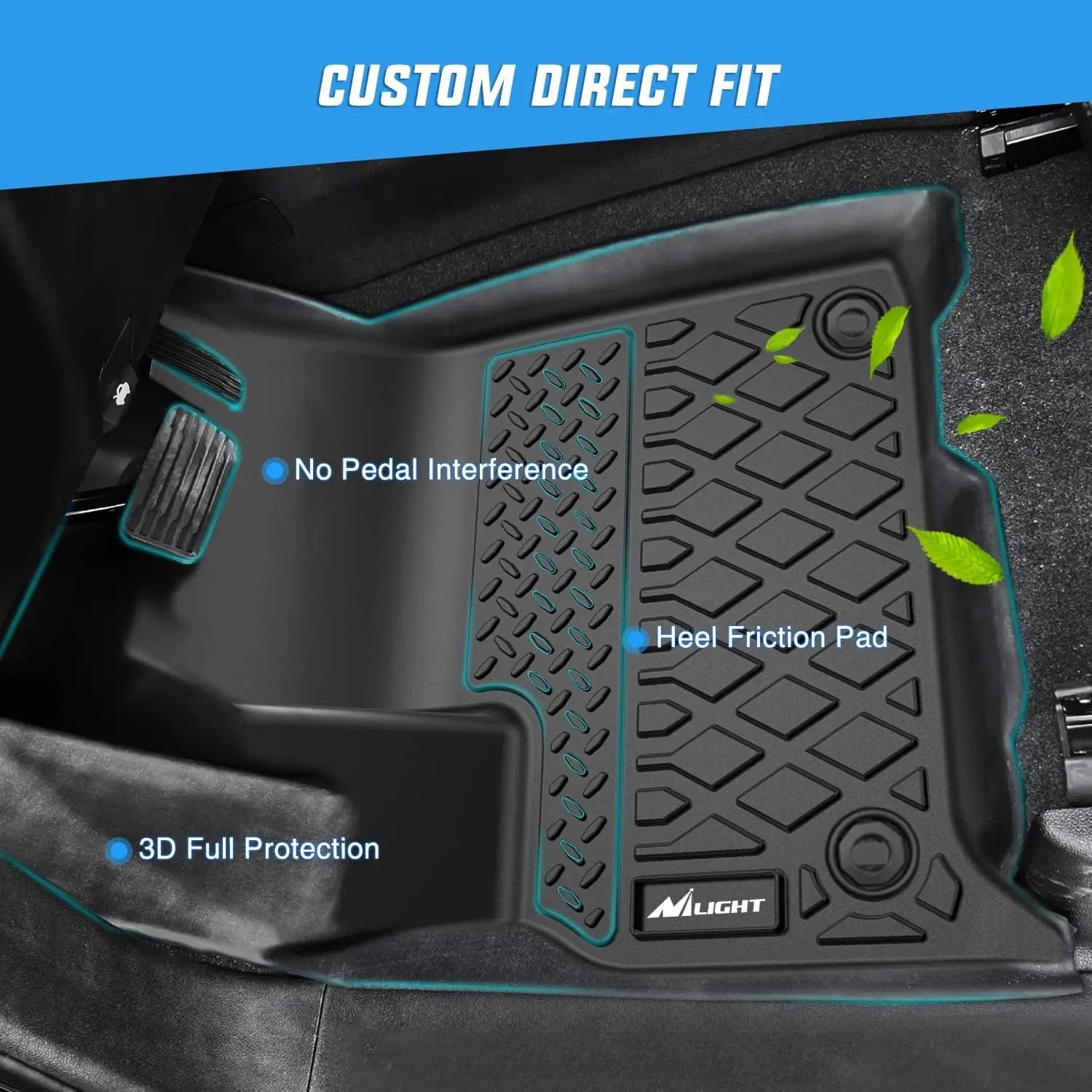 Premium TPE Floor Mats for Toyota Tacoma Double Cab (2018-2023) - All-Weather Protection, Custom Fit Car Floor Liners for Off-Road, Daily Commute & Family Road Trips