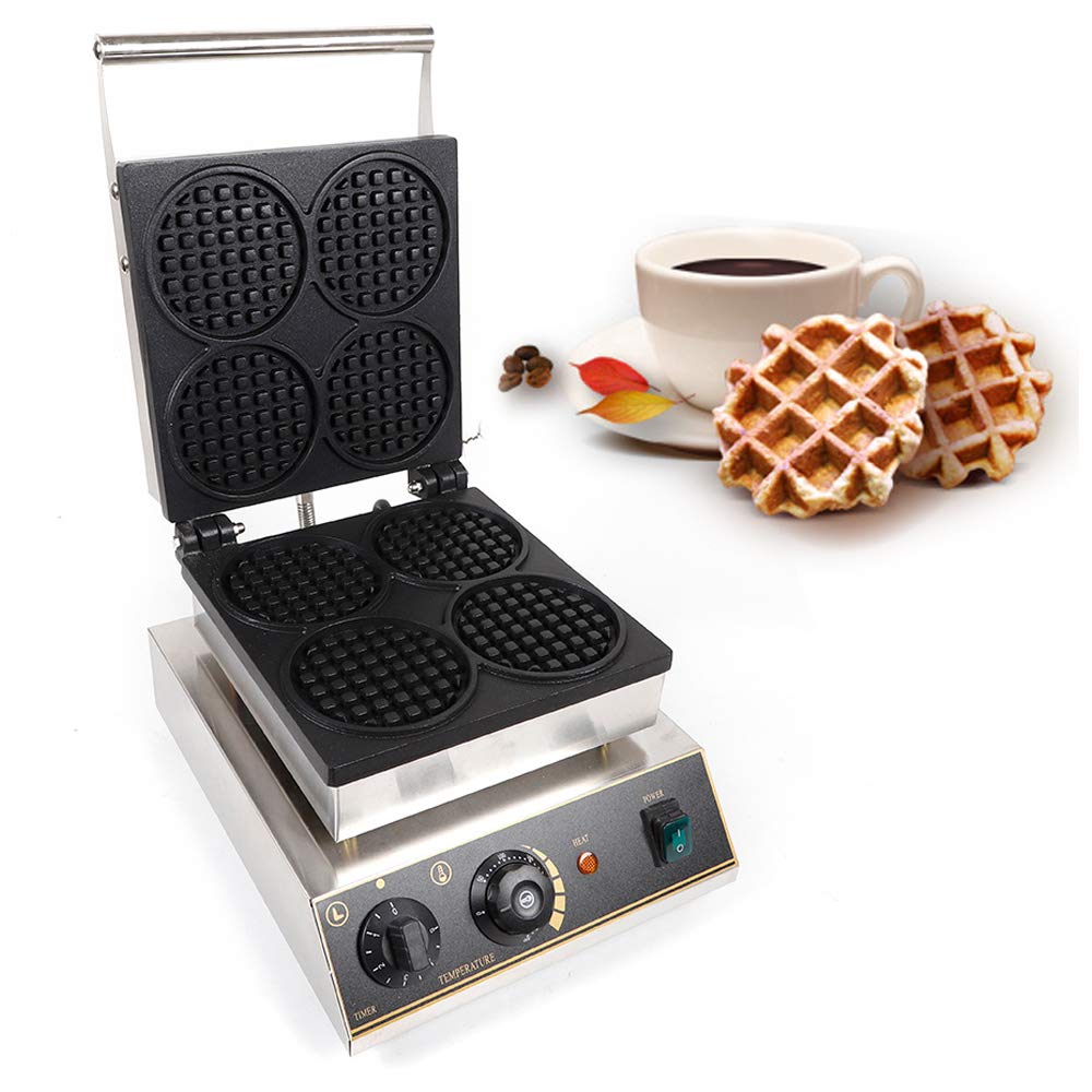 4-Slice Non-Stick Waffle Maker - Perfect for Pancakes, Mini Cupcakes, Pies & Quiche - Ideal for Breakfast, Brunch & Family Gatherings