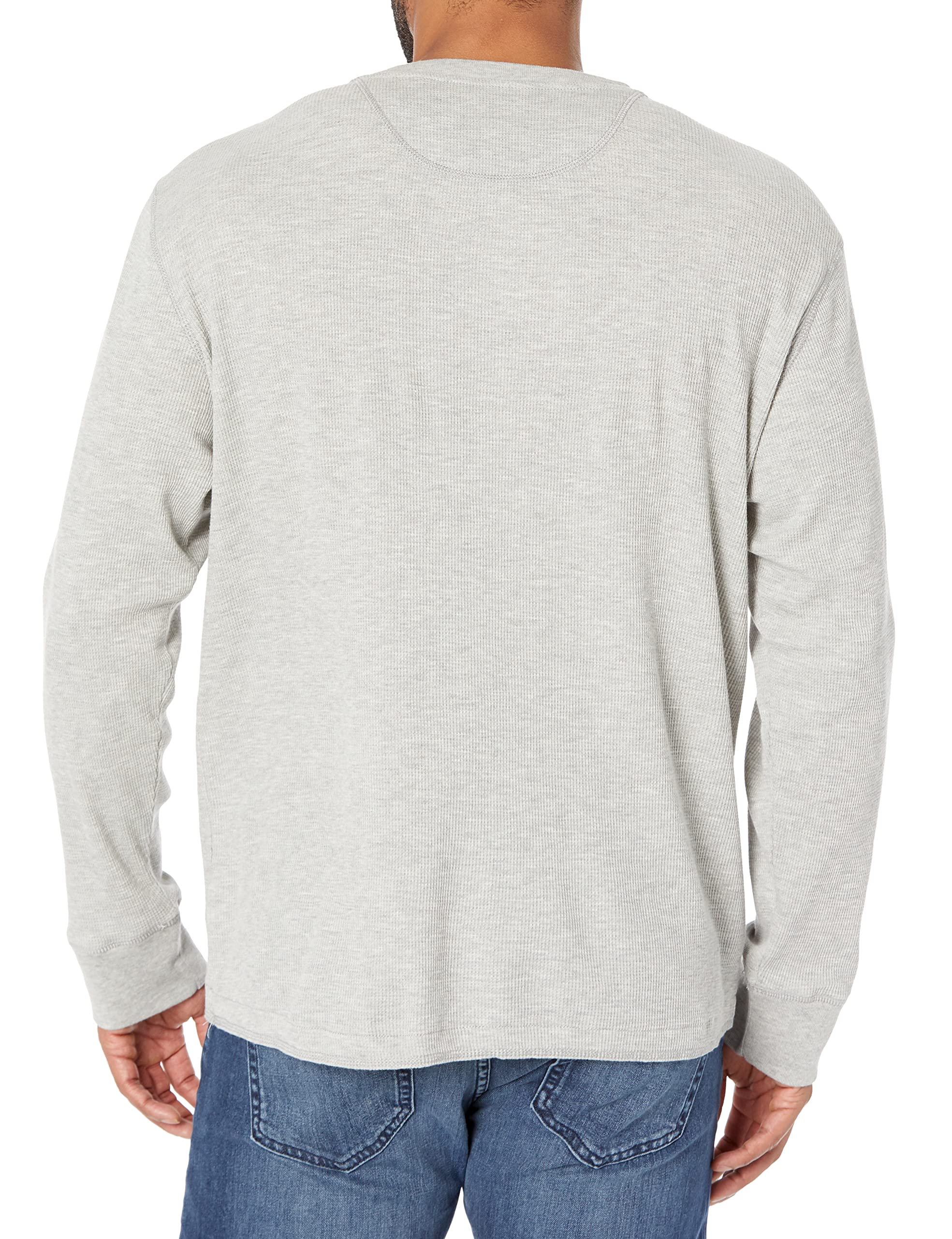 Wrangler Authentics Men's Long Sleeve Waffle Henley Shirt - Soft Thermal Cotton Top for Casual Wear, Outdoor Activities & Layering in Cold Weather
