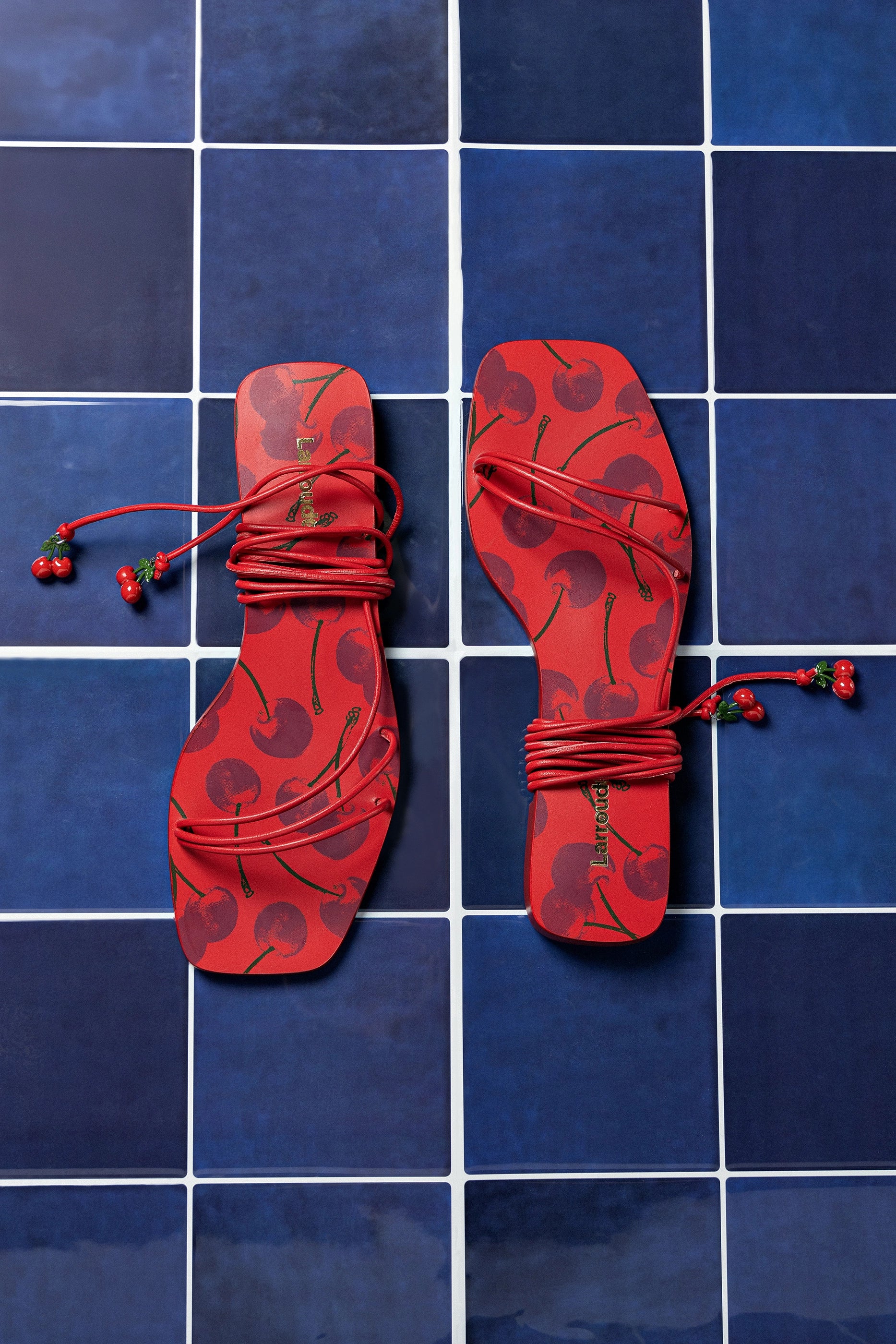 Nadia Women's Flat Sandals - Comfortable Leather Slip-On Sandals in Scarlet Red | Perfect for Beach, Vacation & Summer Outfits
