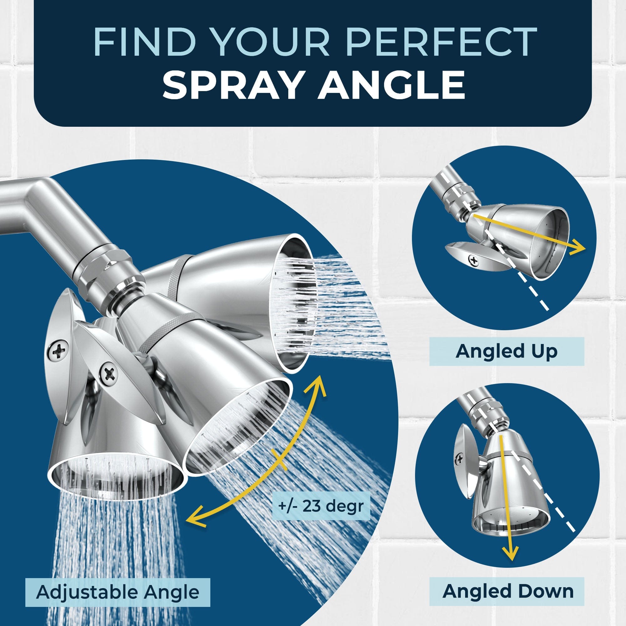 Premium All-Metal 2 Inch Low Flow Shower Head Set - Complete Bathroom Shower System with Valve & Trim, 1.75 GPM Water Saving - Perfect for Small Bathrooms & Eco-Friendly Homes