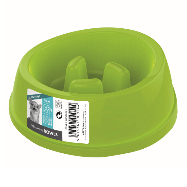 Slow Feed Dog Bowl - Non-Slip Melamine Pet Dish for Small & Medium Breeds - Perfect for Mealtime Portion Control & Digestion Aid - Great for Fast Eaters & Training Sessions